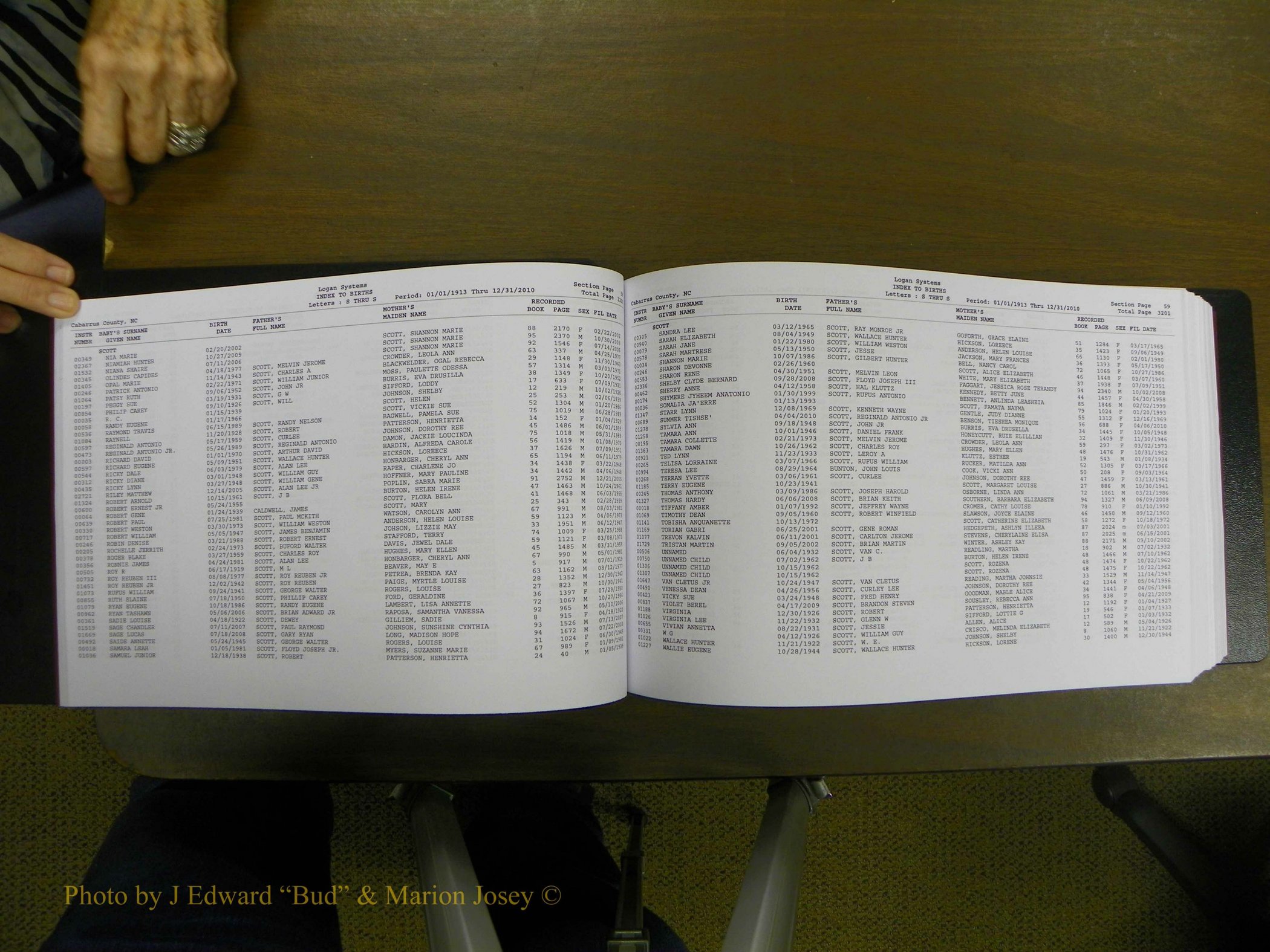 Cabarrus Births Index, S-Z, 1913-2010 033.JPG