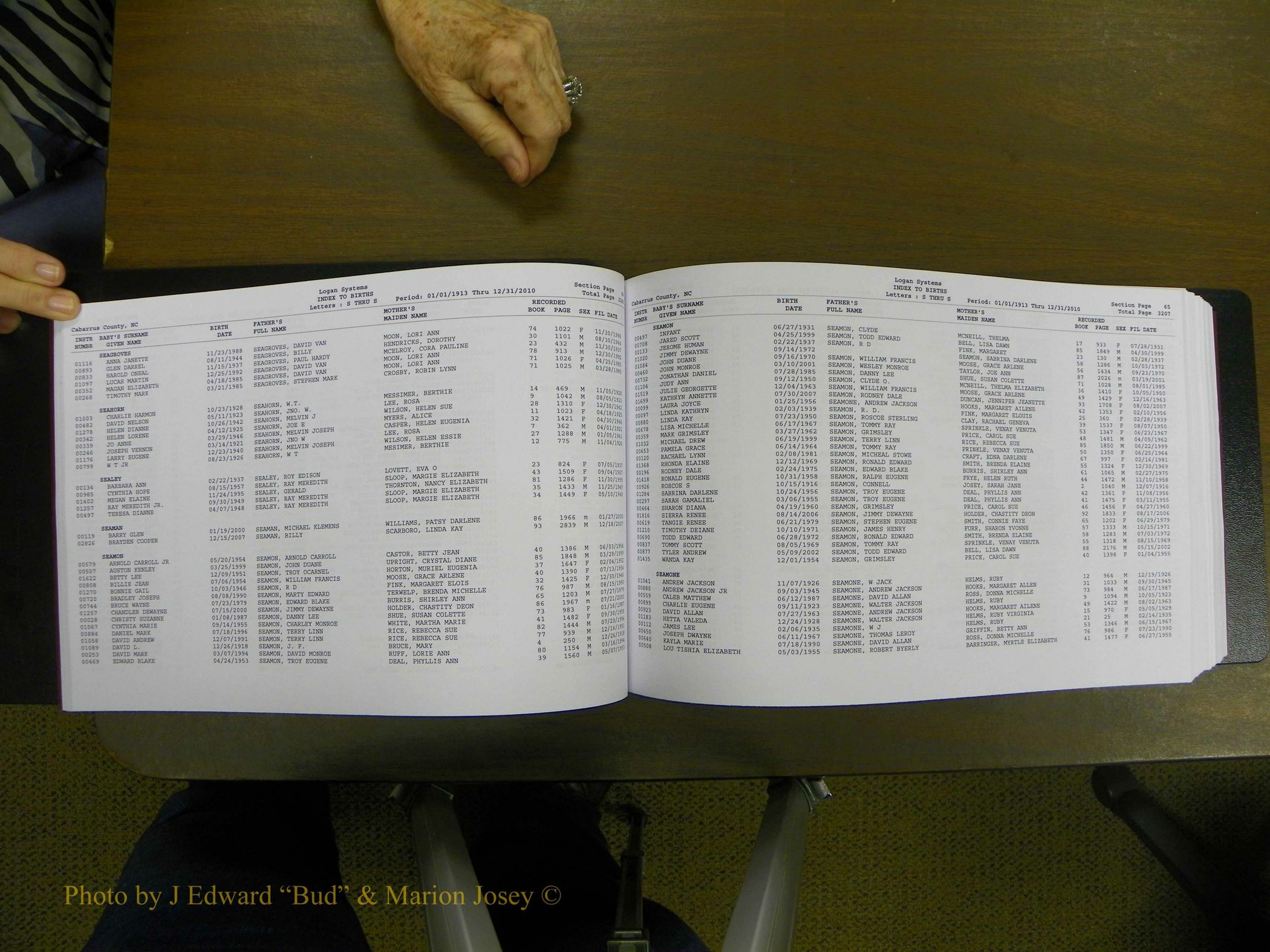 Cabarrus Births Index, S-Z, 1913-2010 036.JPG