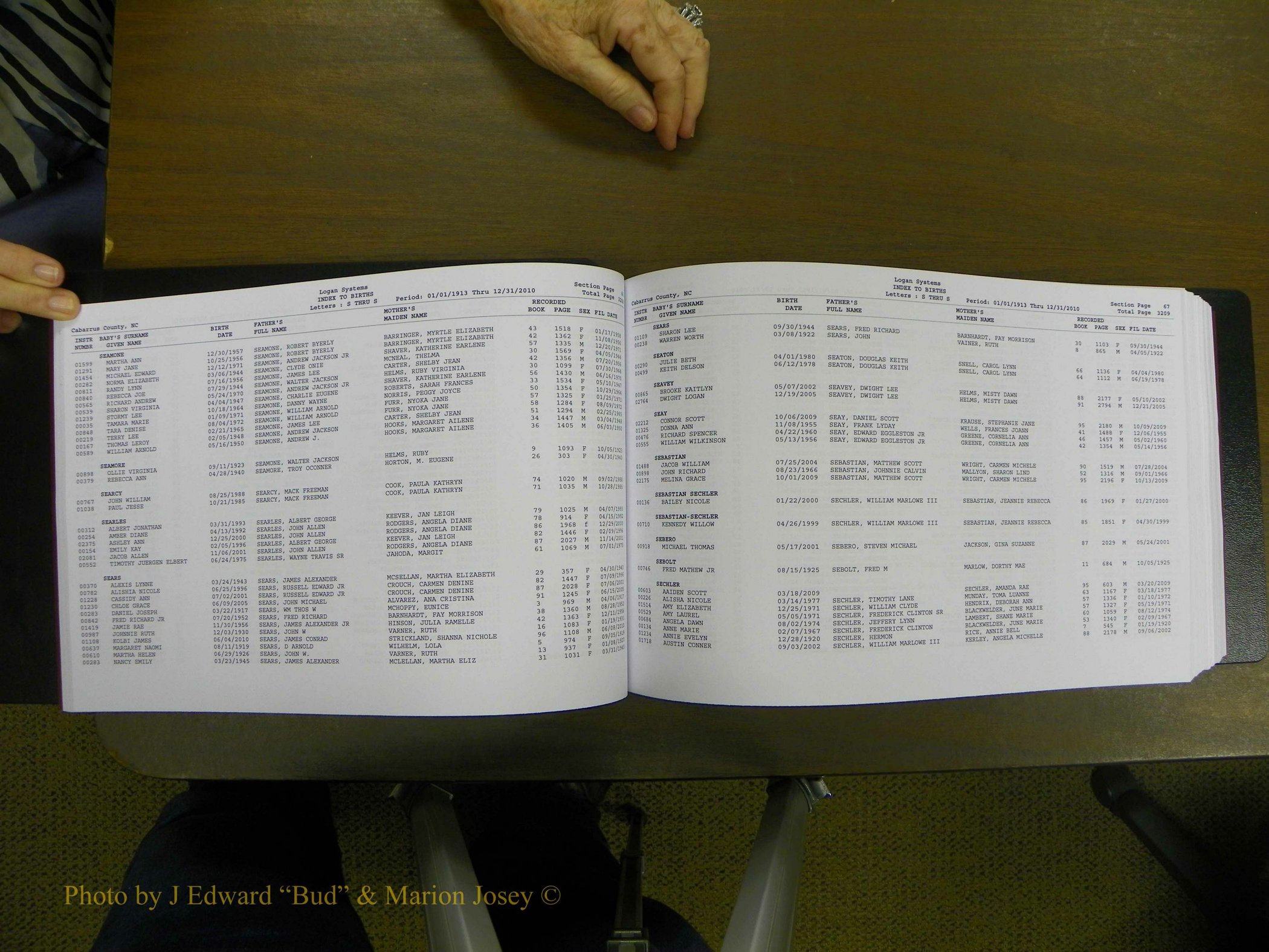Cabarrus Births Index, S-Z, 1913-2010 037.JPG