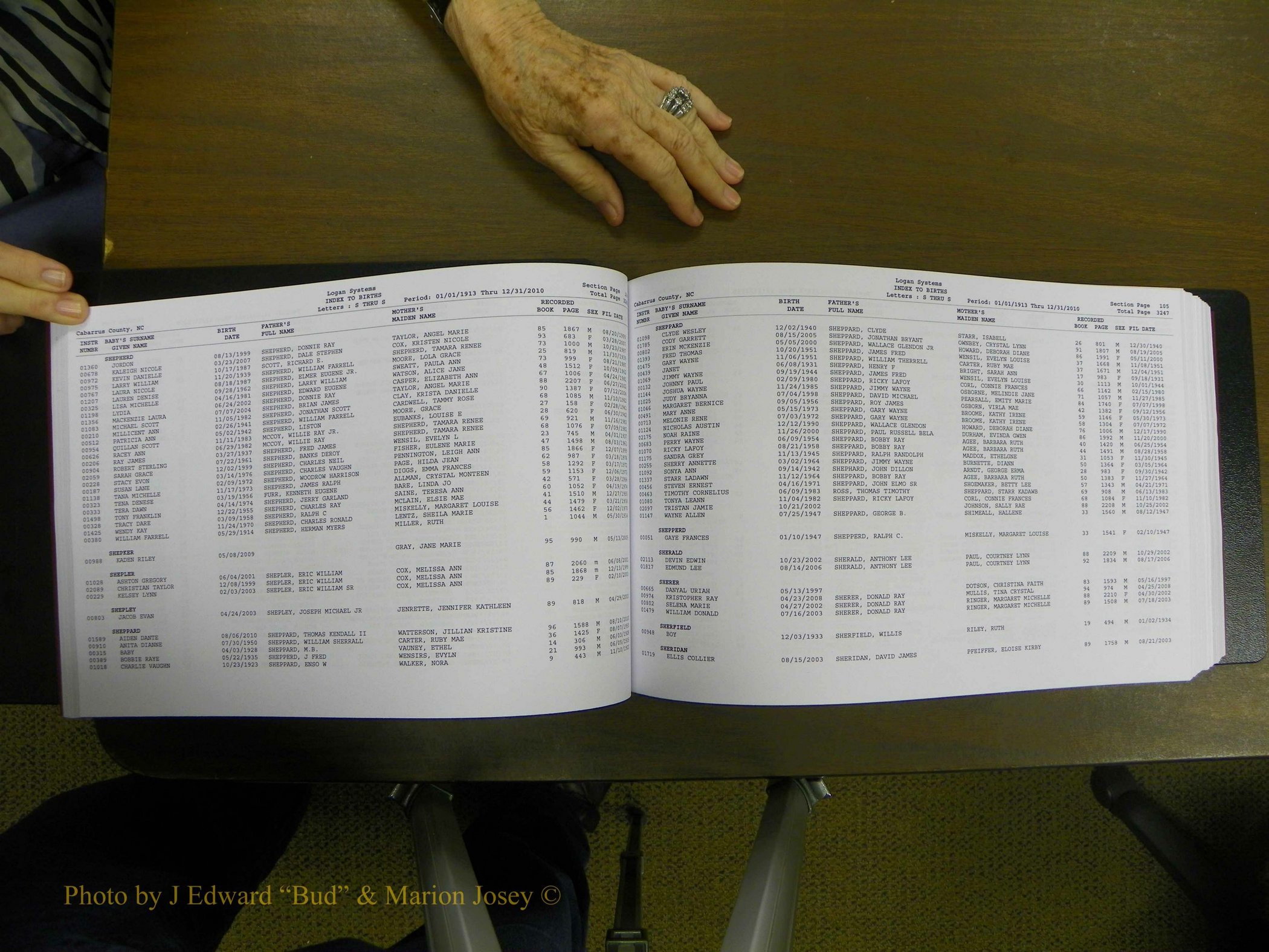Cabarrus Births Index, S-Z, 1913-2010 056.JPG