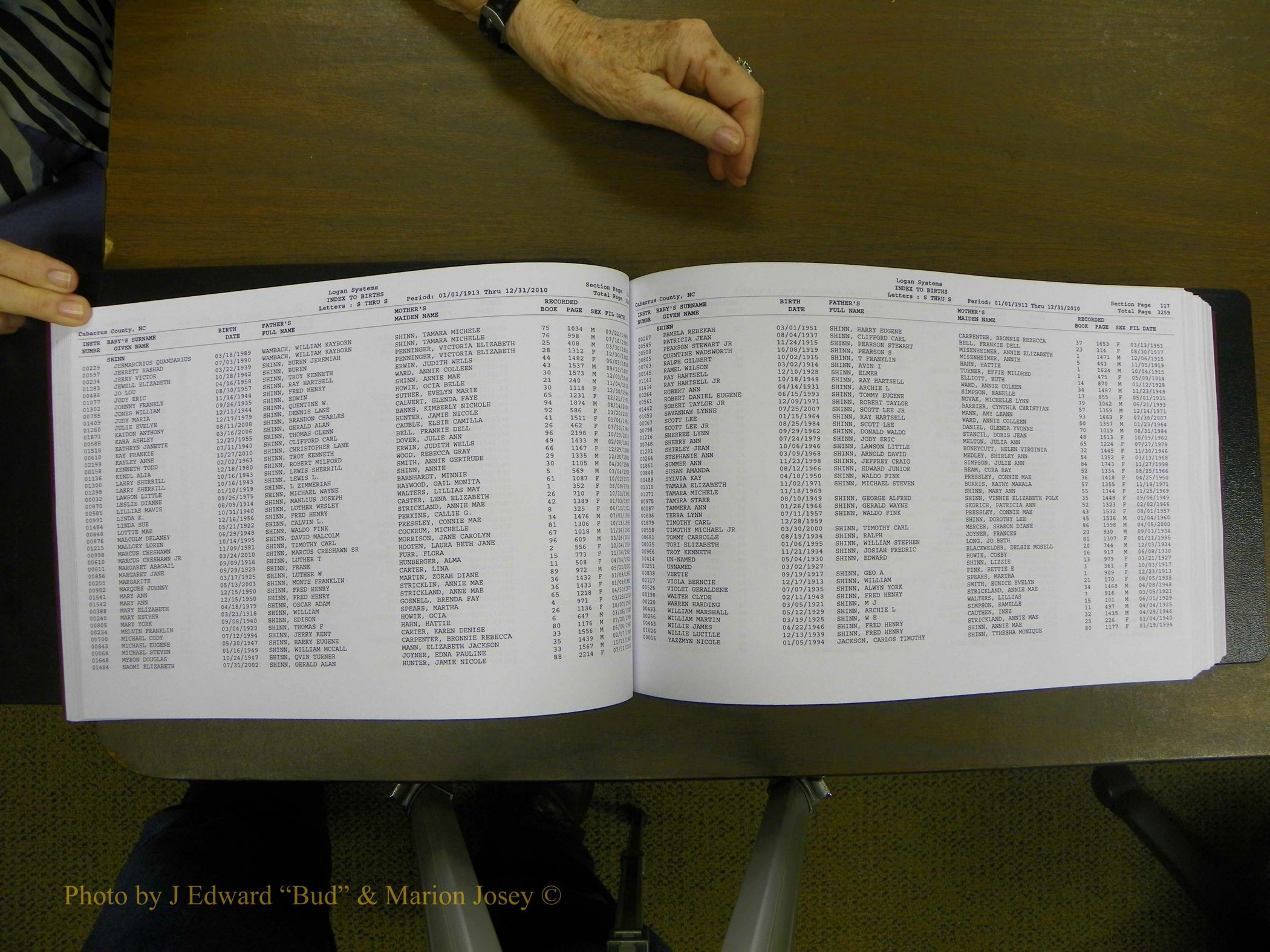 Cabarrus Births Index, S-Z, 1913-2010 062.JPG