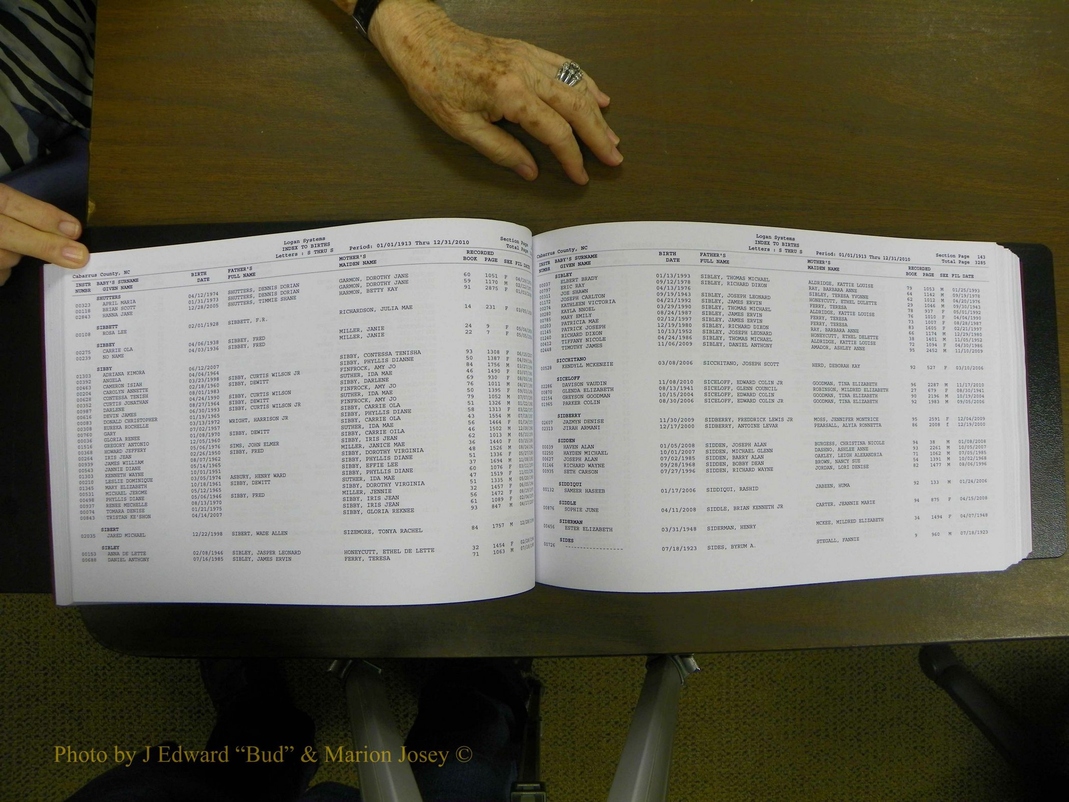 Cabarrus Births Index, S-Z, 1913-2010 075.JPG