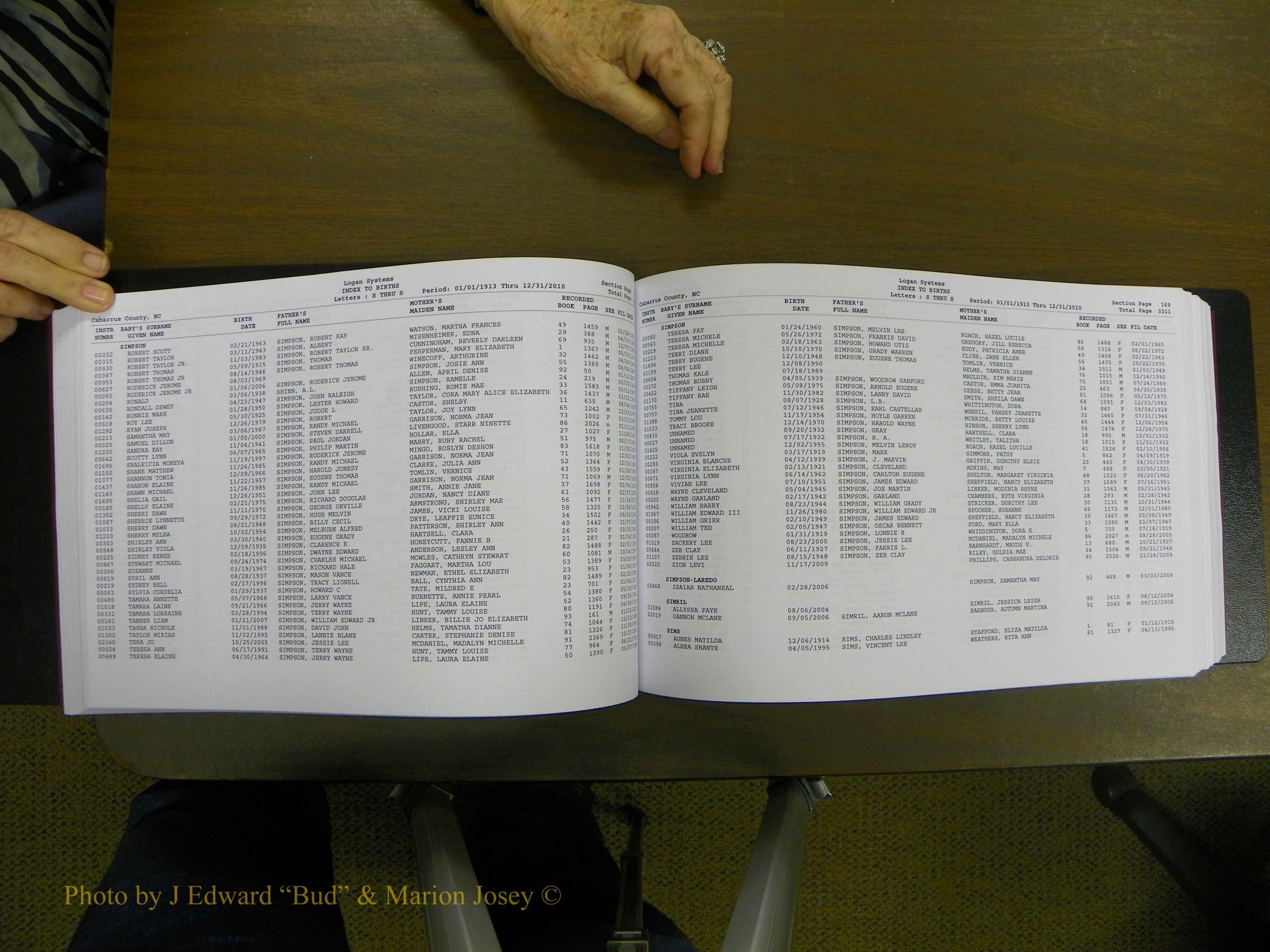 Cabarrus Births Index, S-Z, 1913-2010 089.JPG