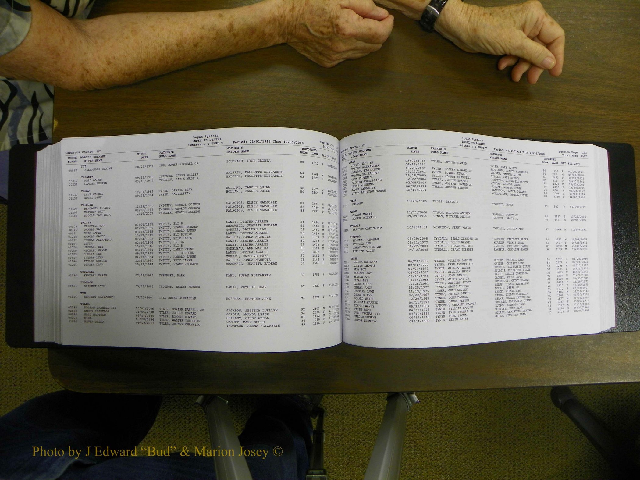 Cabarrus Births Index, S-Z, 1913-2010 267.JPG