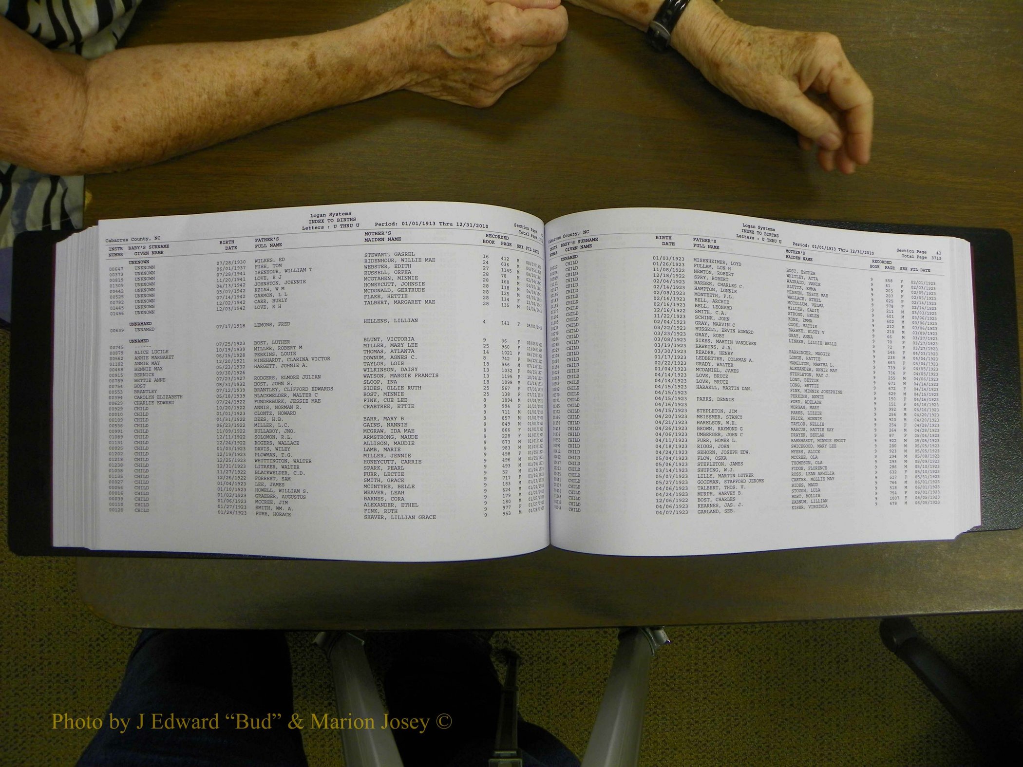 Cabarrus Births Index, S-Z, 1913-2010 290.JPG