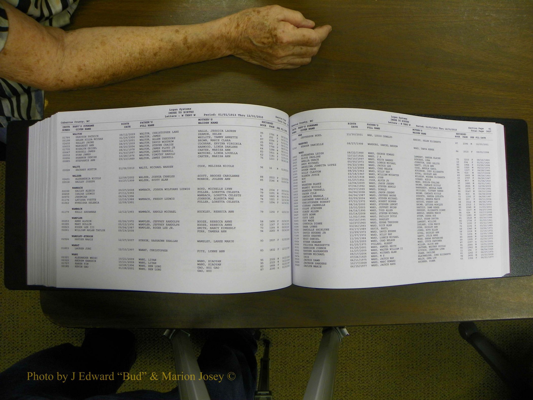 Cabarrus Births Index, S-Z, 1913-2010 347.JPG