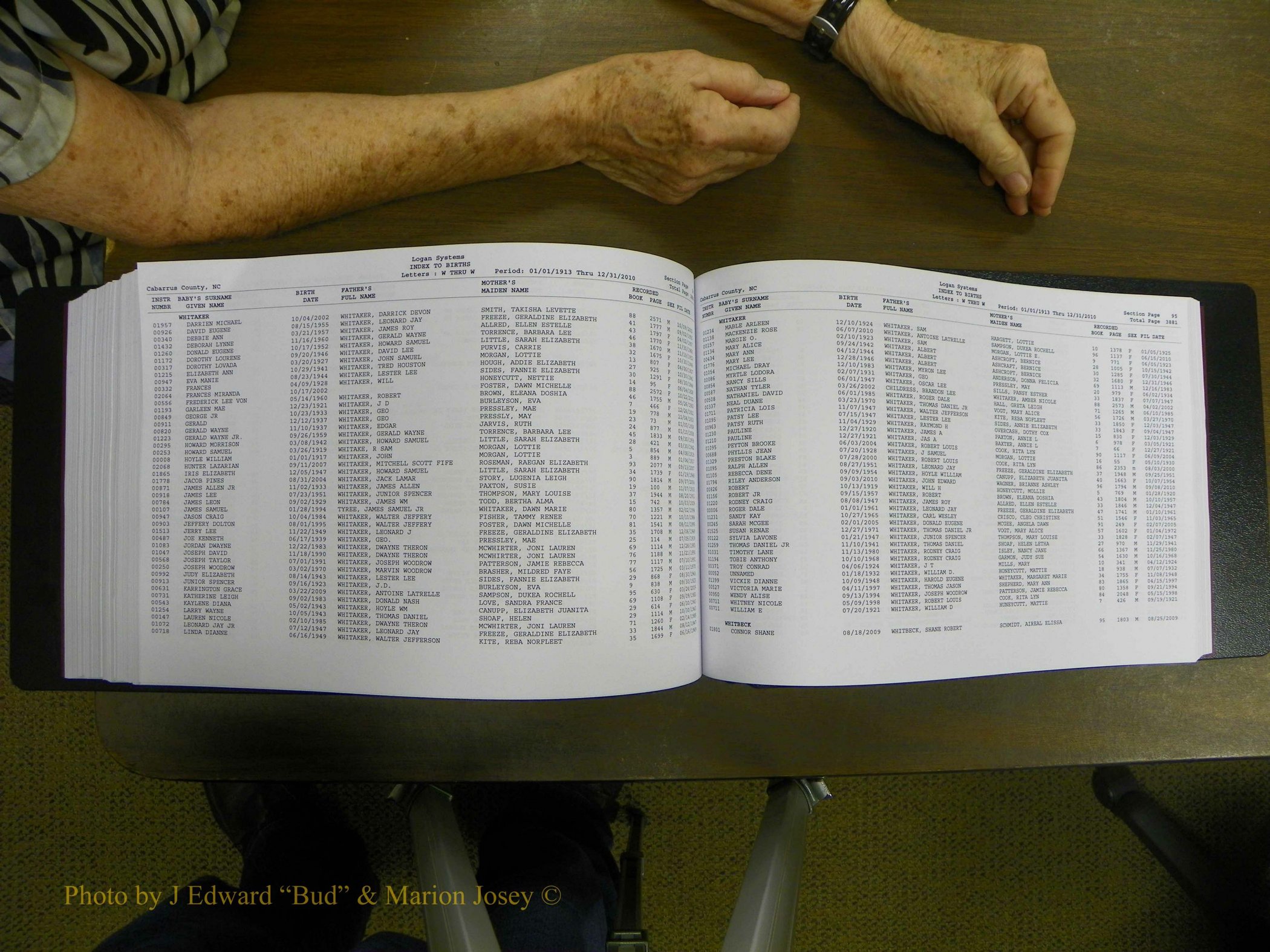 Cabarrus Births Index, S-Z, 1913-2010 374.JPG