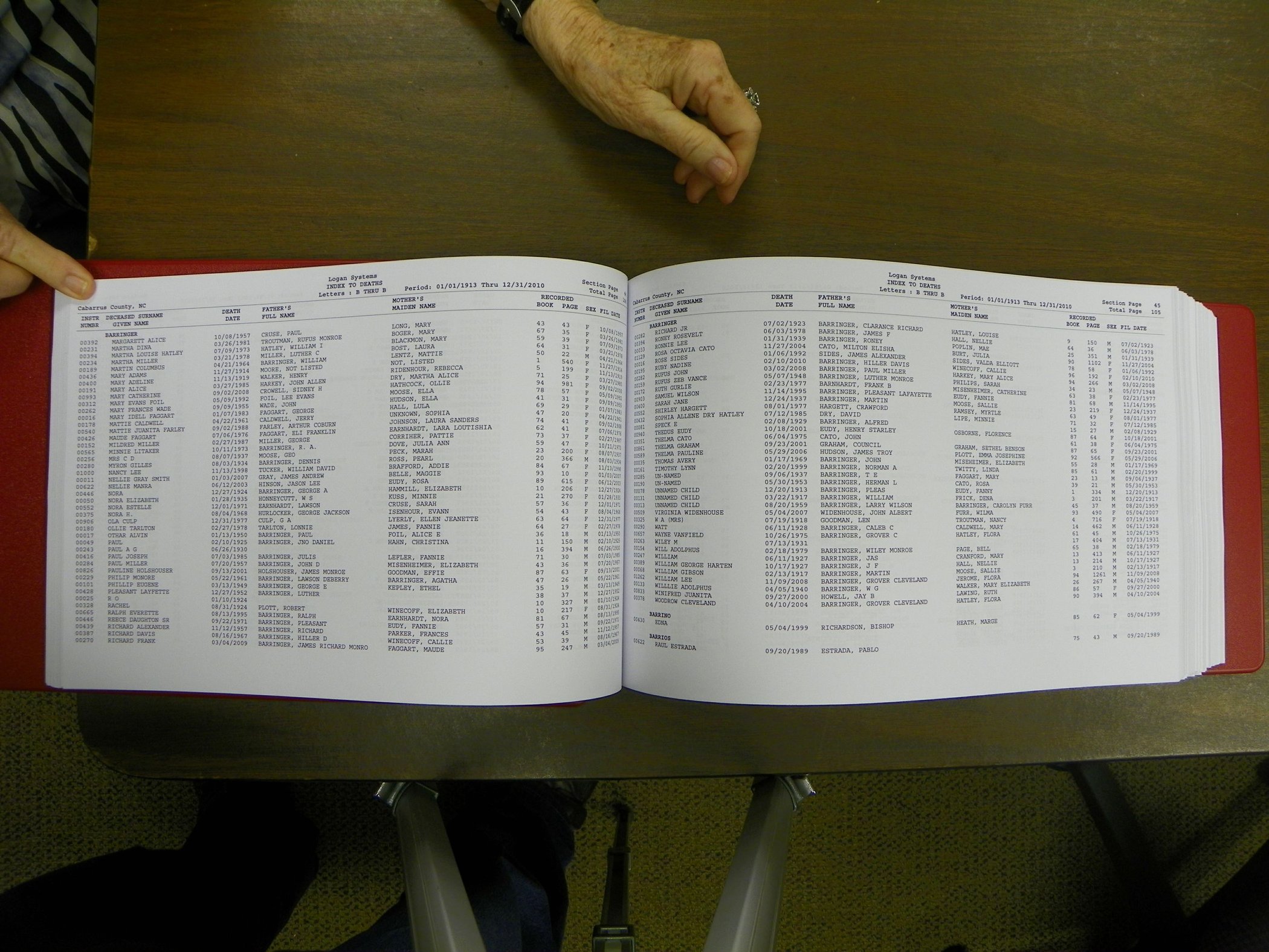 Cabarrus Deaths Index, A-K. 1913-2010 054.JPG
