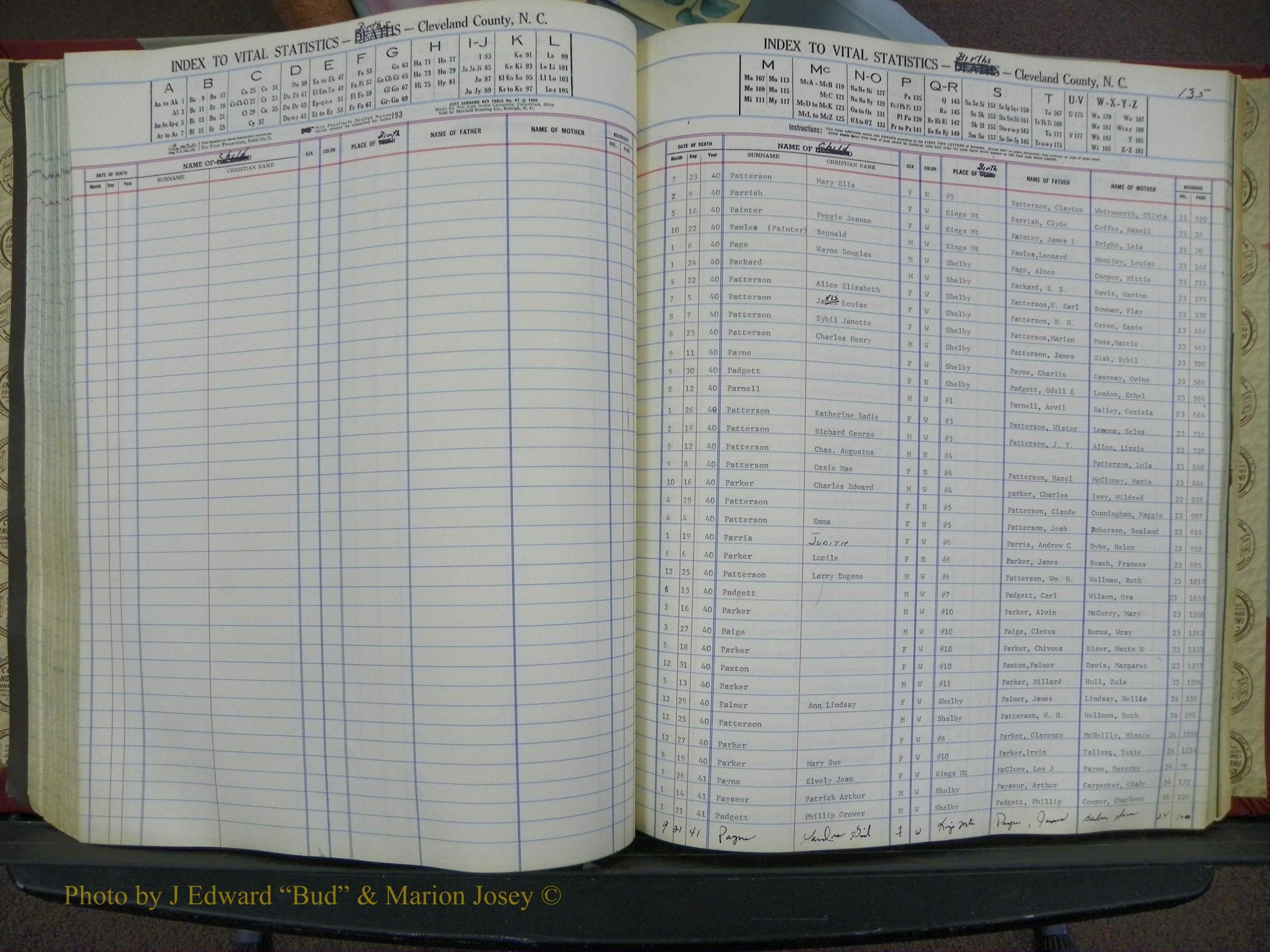 Cleveland Co, NC, Births, A-Z, 1940-1945 (125).JPG