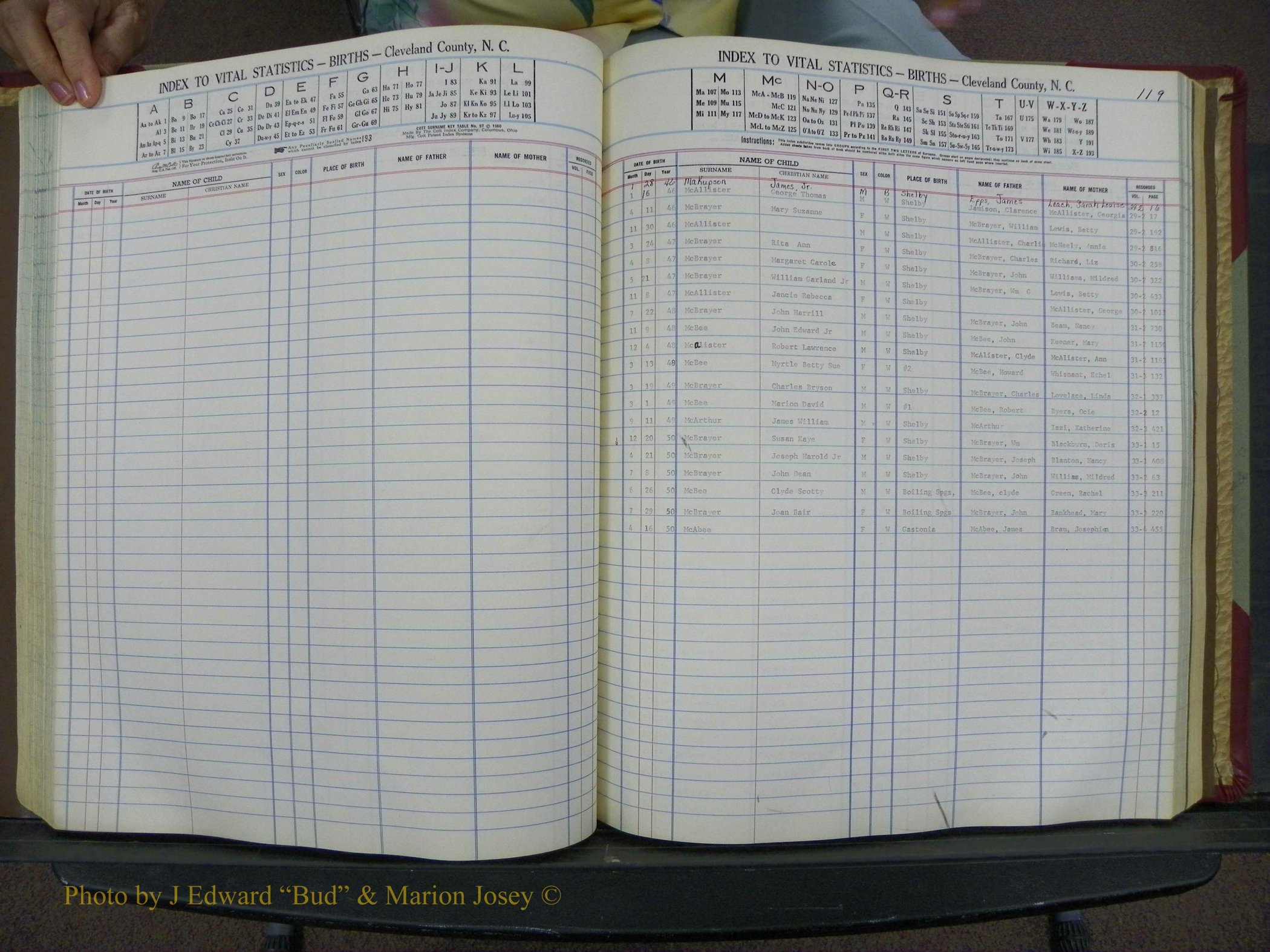 Cleveland Co, NC, Births, A-Z, 1946-1950 (122).JPG