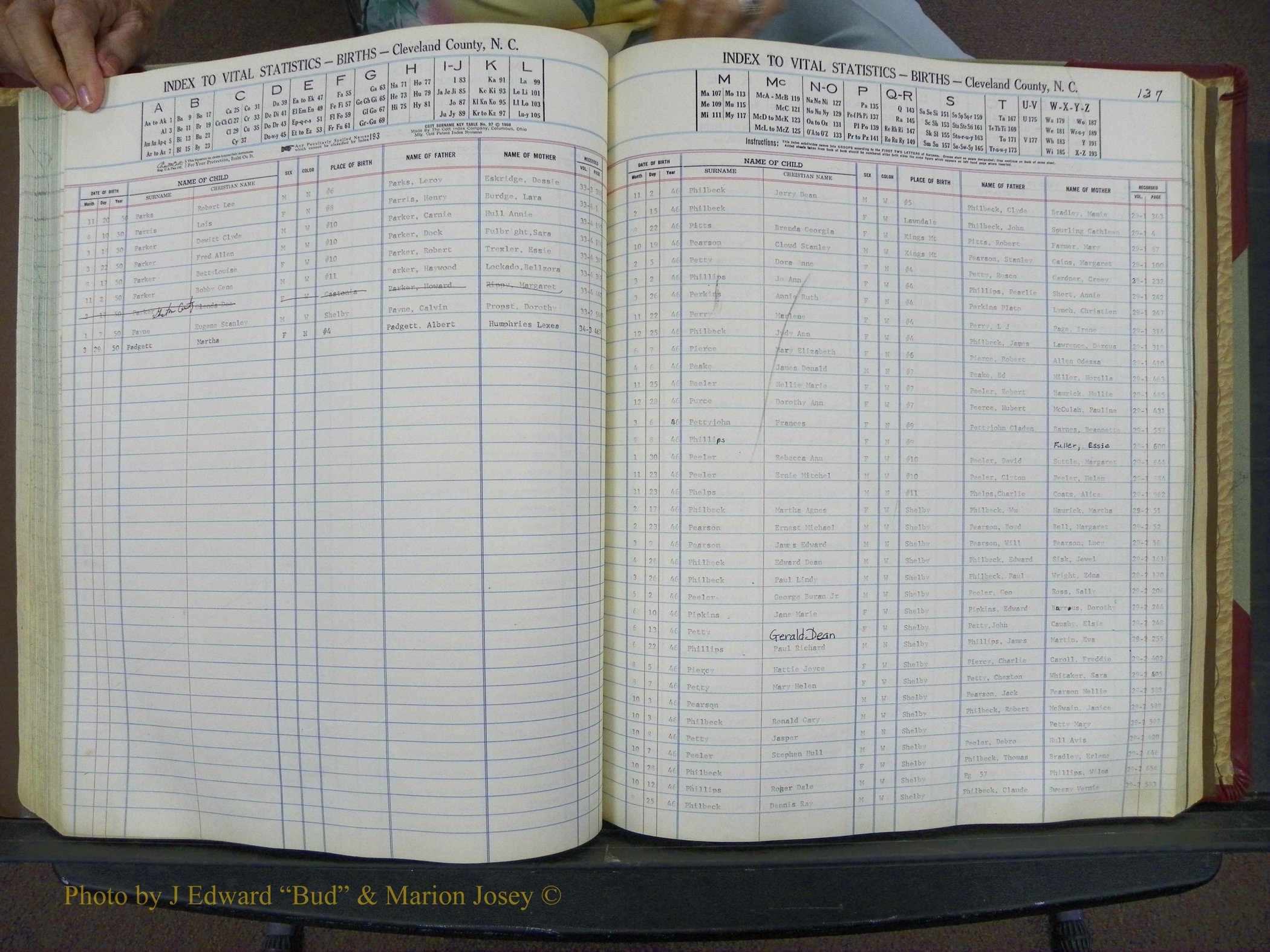 Cleveland Co, NC, Births, A-Z, 1946-1950 (137).JPG