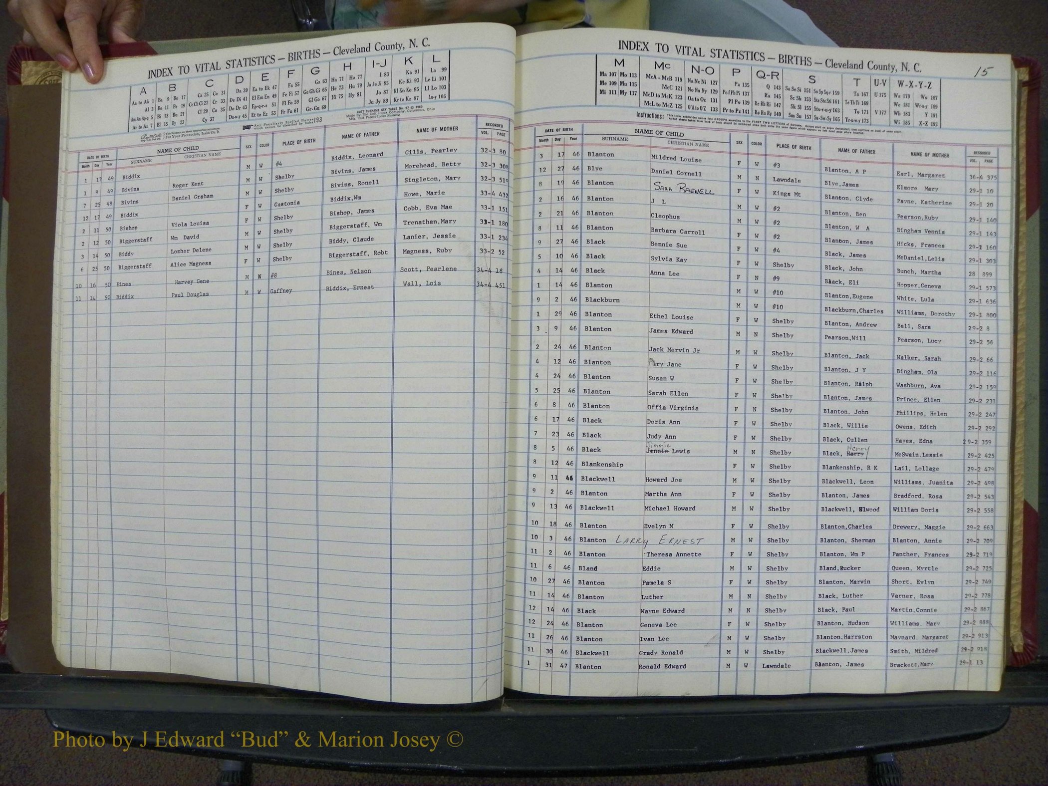 Cleveland Co, NC, Births, A-Z, 1946-1950 (14).JPG