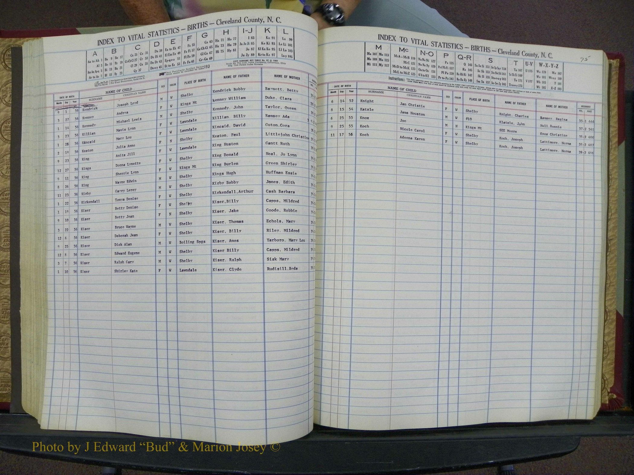 Cleveland Co, NC, Births, A-Z, 1951-1956 (114).JPG