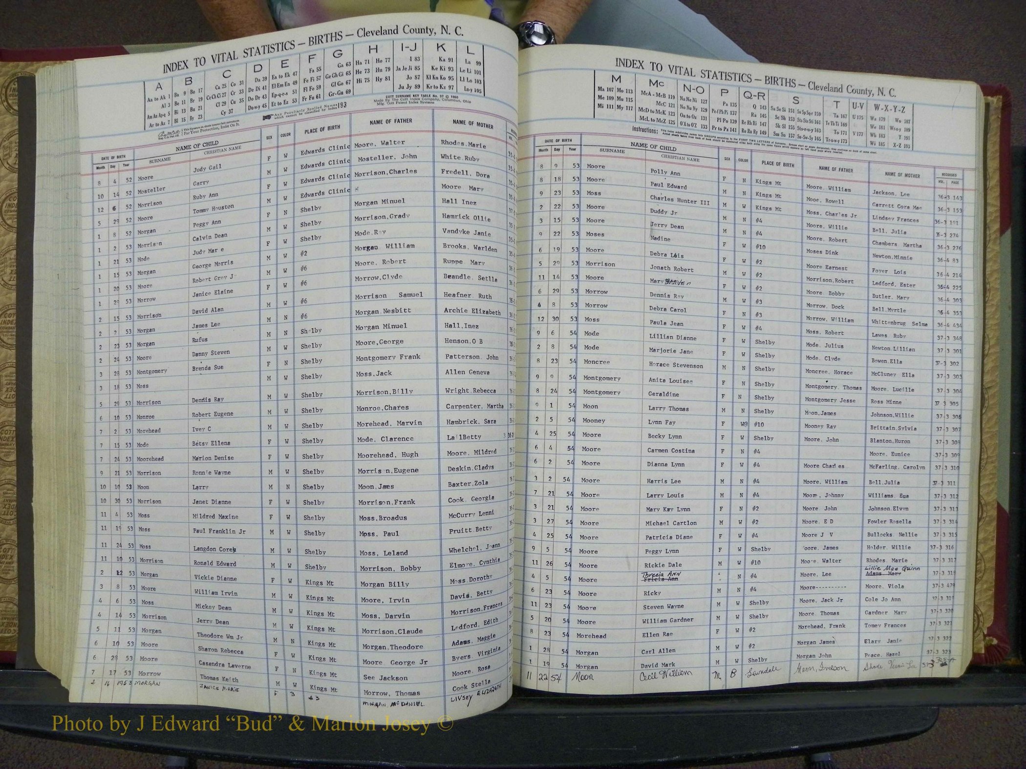 Cleveland Co, NC, Births, A-Z, 1951-1956 (133).JPG