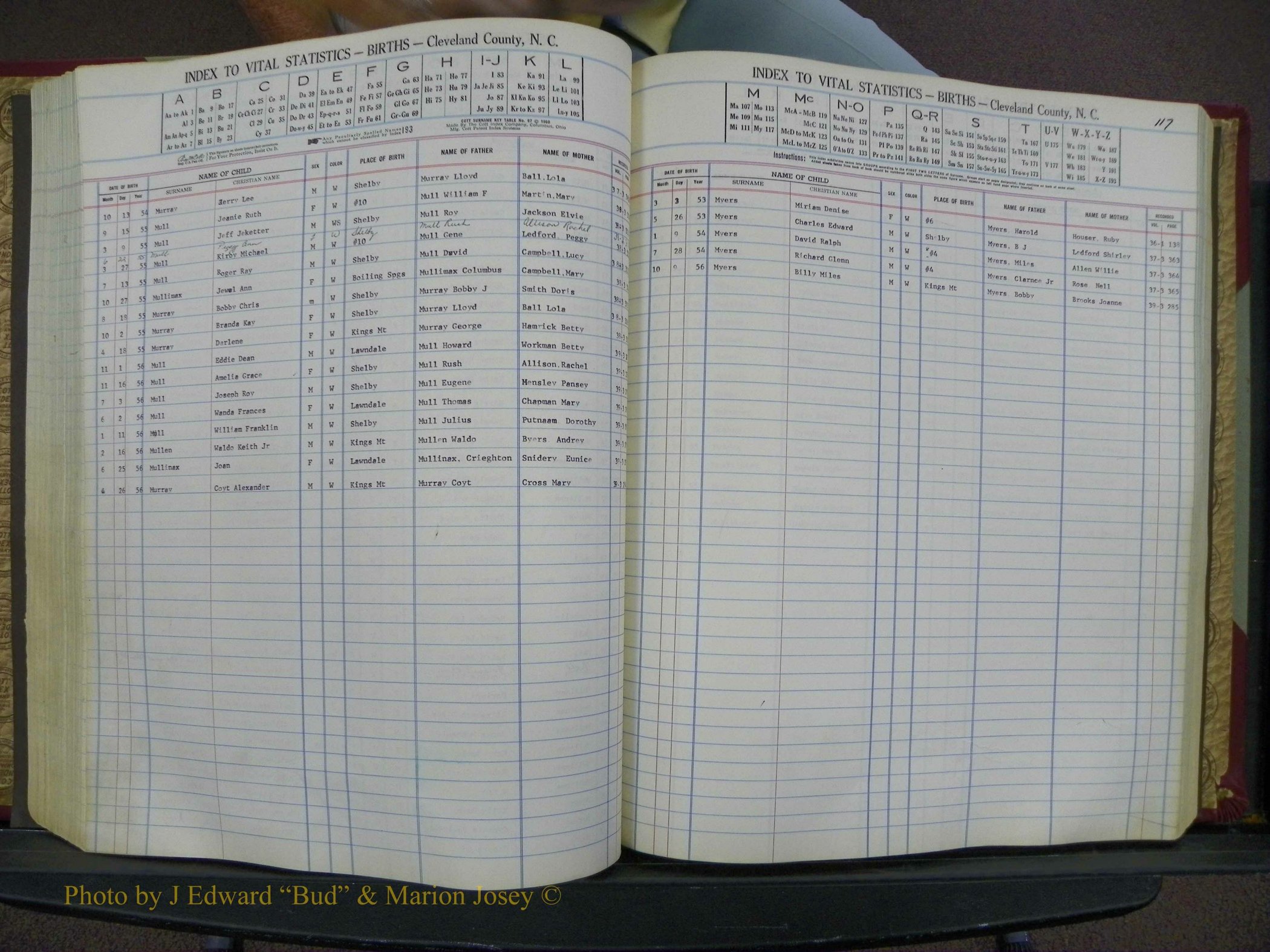 Cleveland Co, NC, Births, A-Z, 1951-1956 (137).JPG