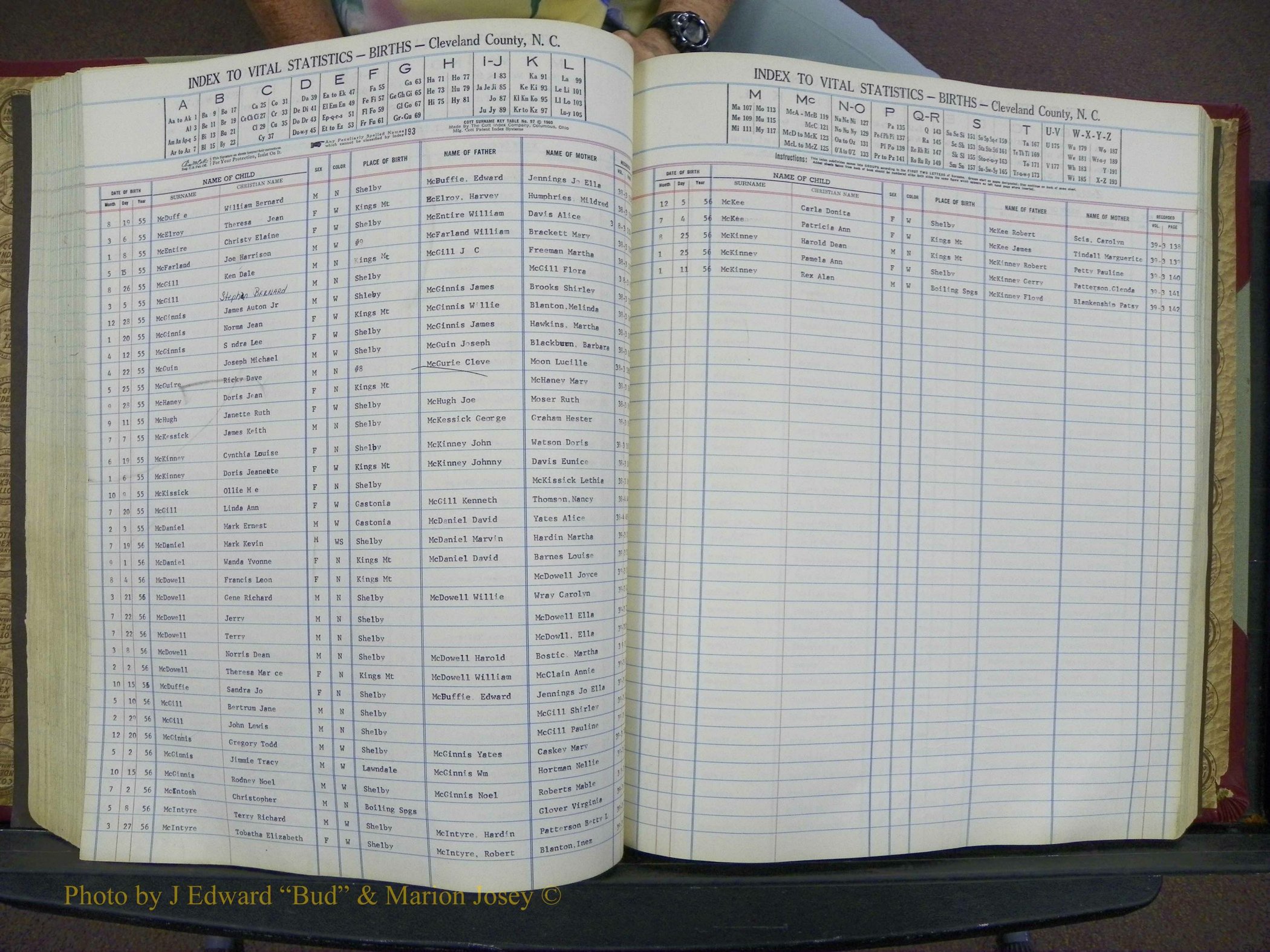 Cleveland Co, NC, Births, A-Z, 1951-1956 (143).JPG