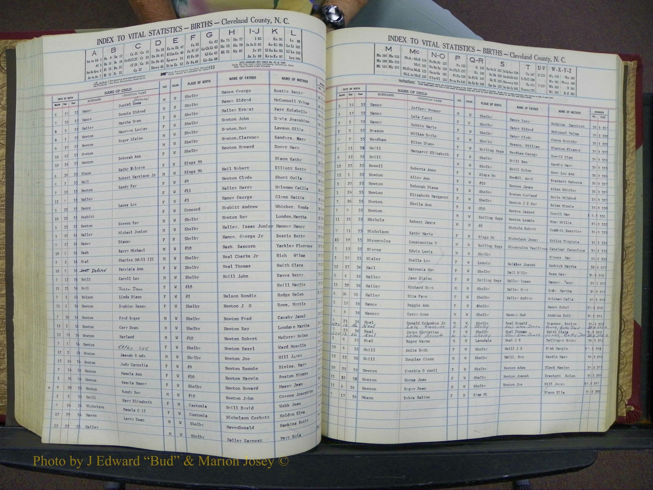 Cleveland Co, NC, Births, A-Z, 1951-1956 (148).JPG