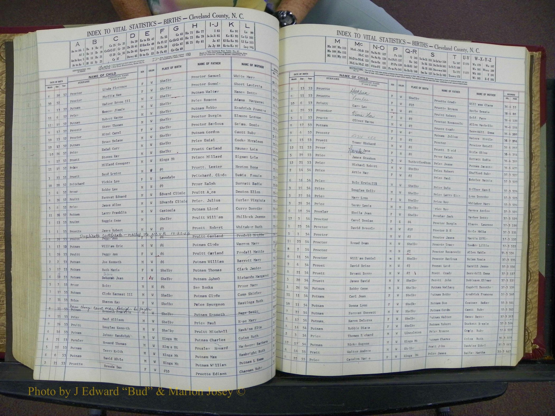 Cleveland Co, NC, Births, A-Z, 1951-1956 (163).JPG