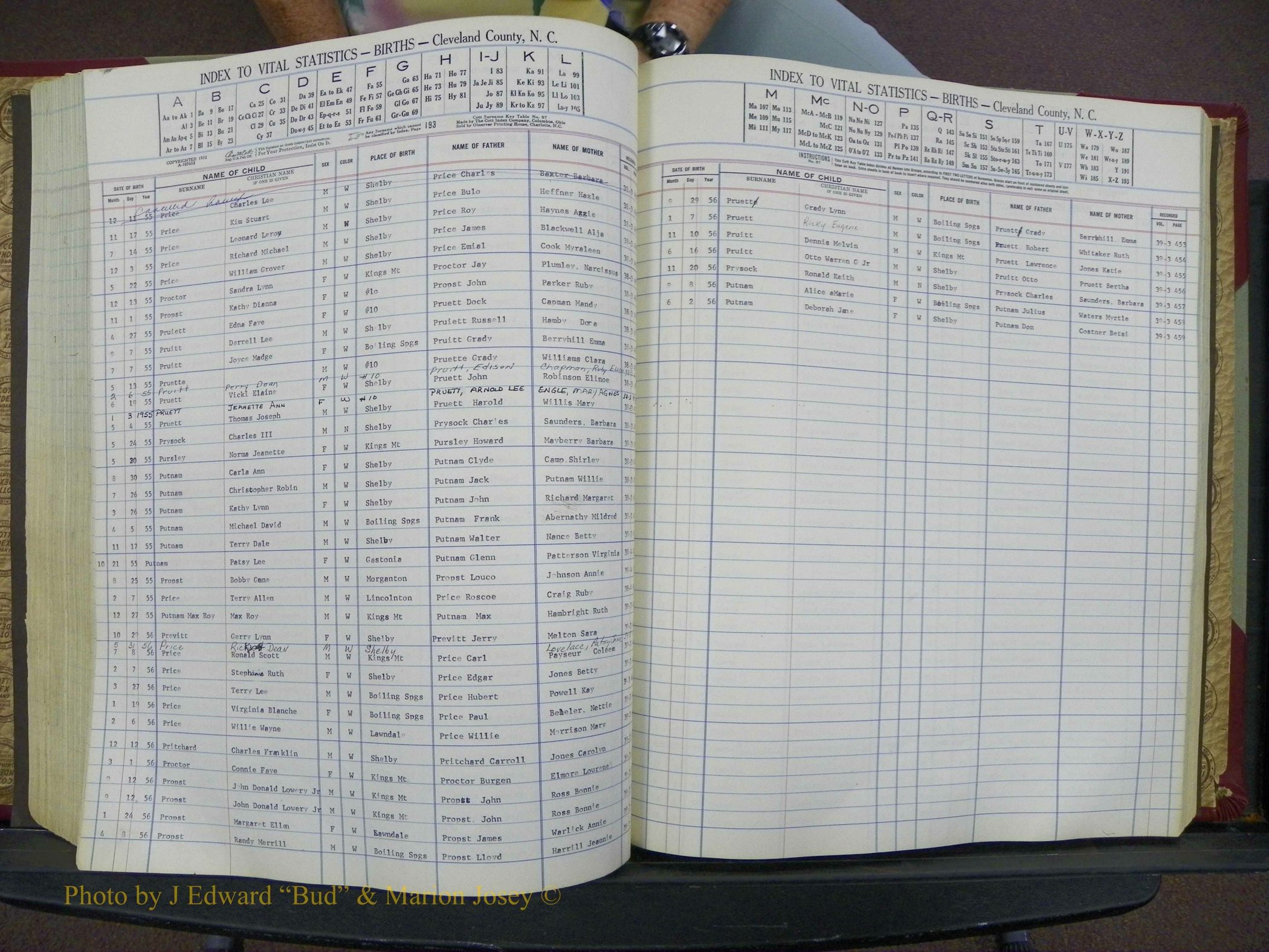 Cleveland Co, NC, Births, A-Z, 1951-1956 (164).JPG