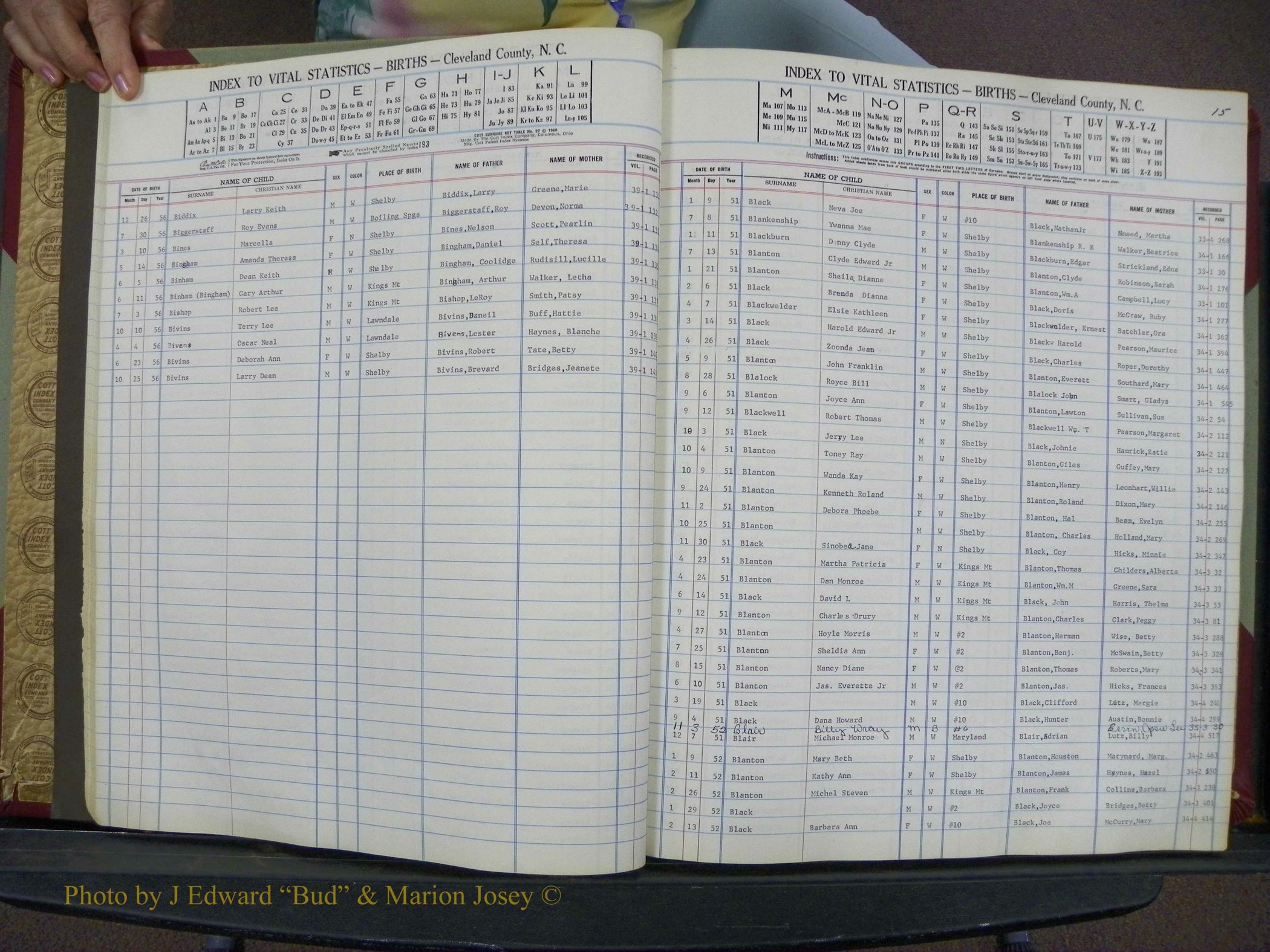 Cleveland Co, NC, Births, A-Z, 1951-1956 (17).JPG