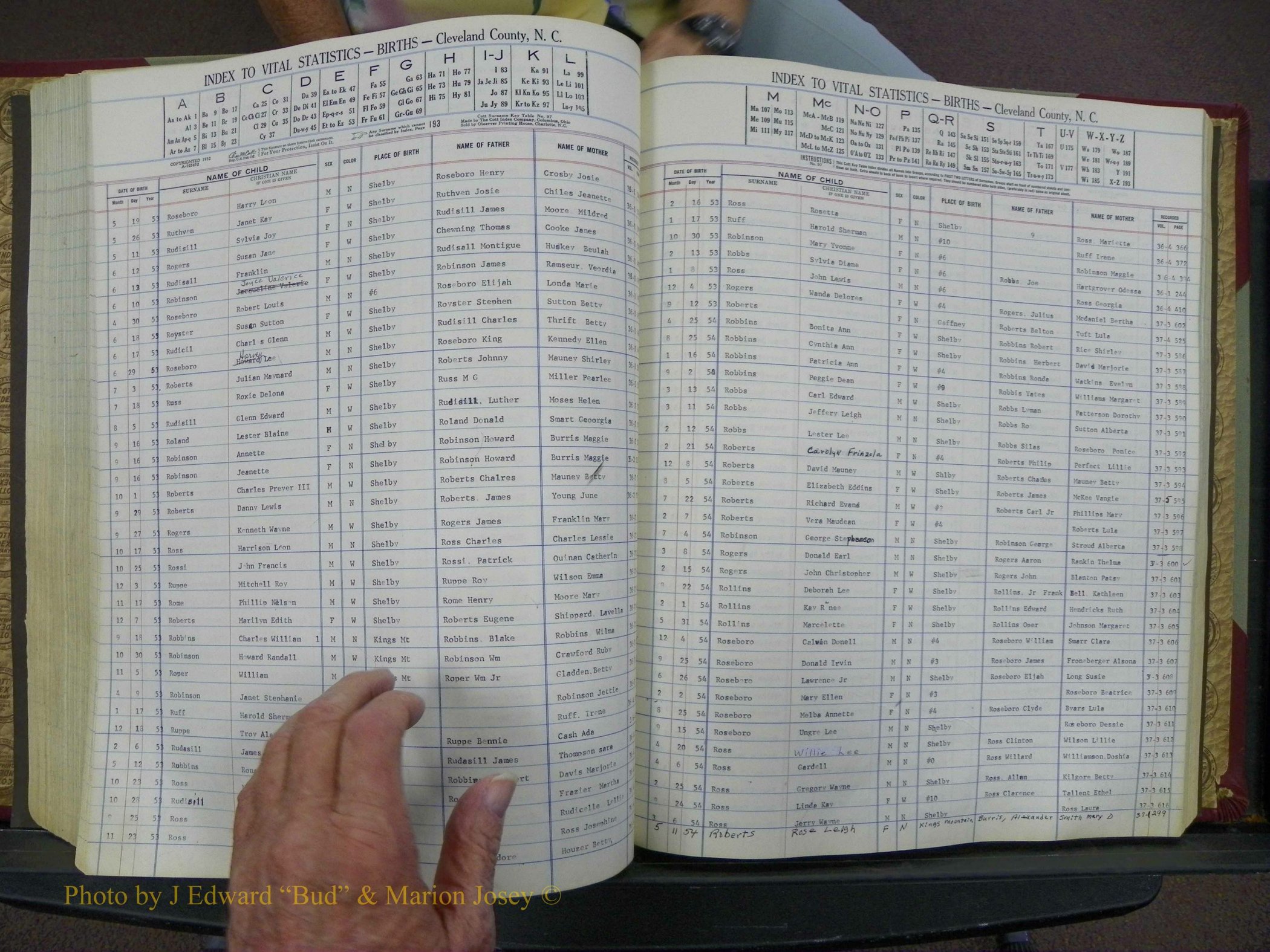 Cleveland Co, NC, Births, A-Z, 1951-1956 (172).JPG