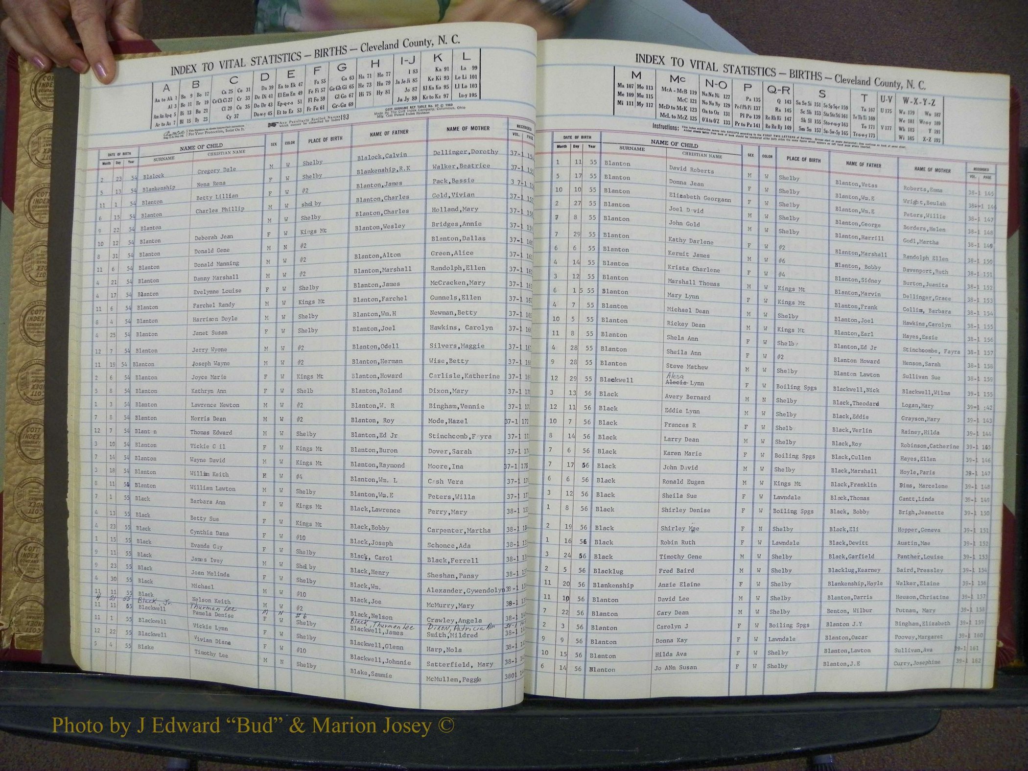 Cleveland Co, NC, Births, A-Z, 1951-1956 (18).JPG
