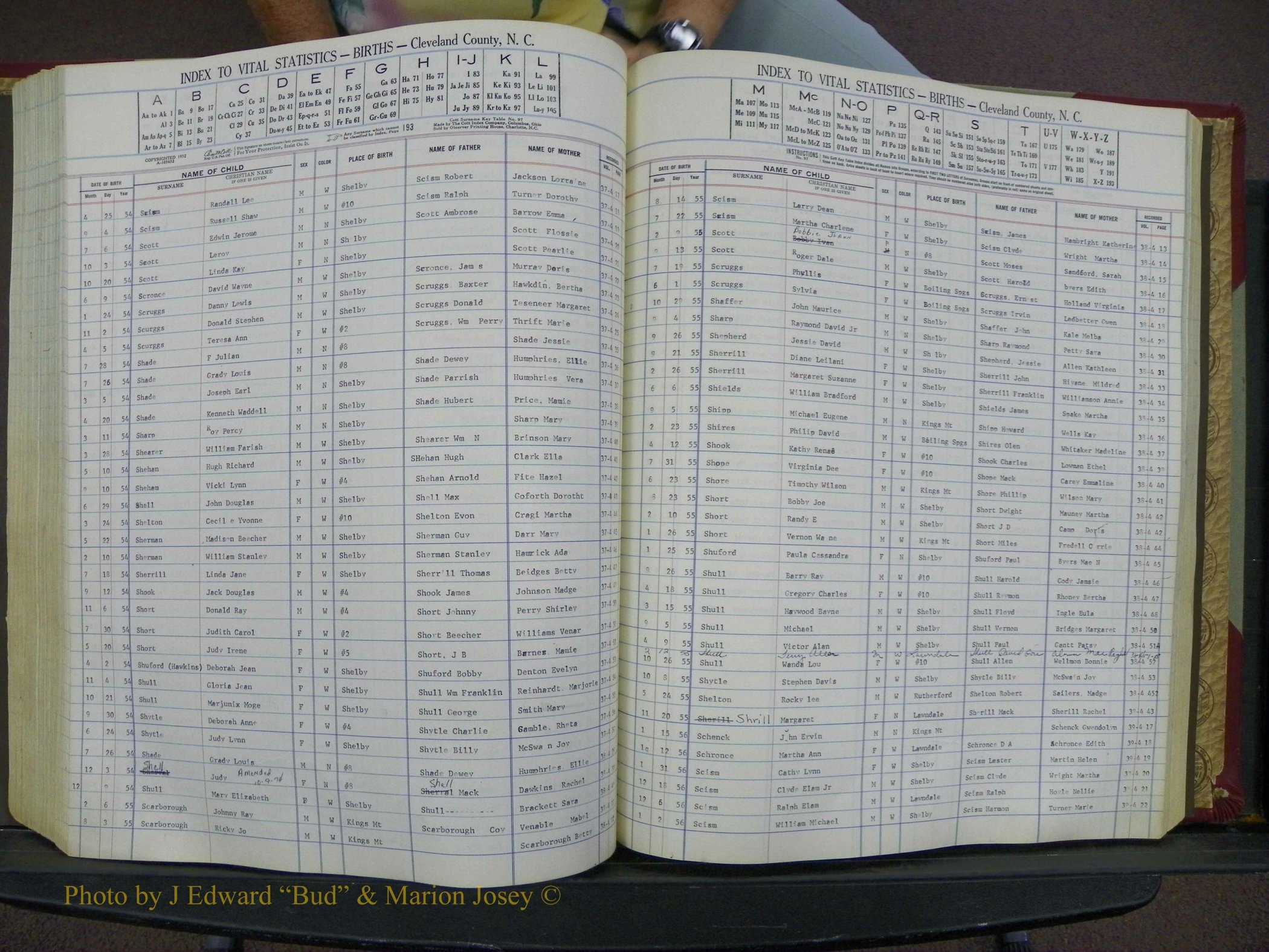 Cleveland Co, NC, Births, A-Z, 1951-1956 (183).JPG