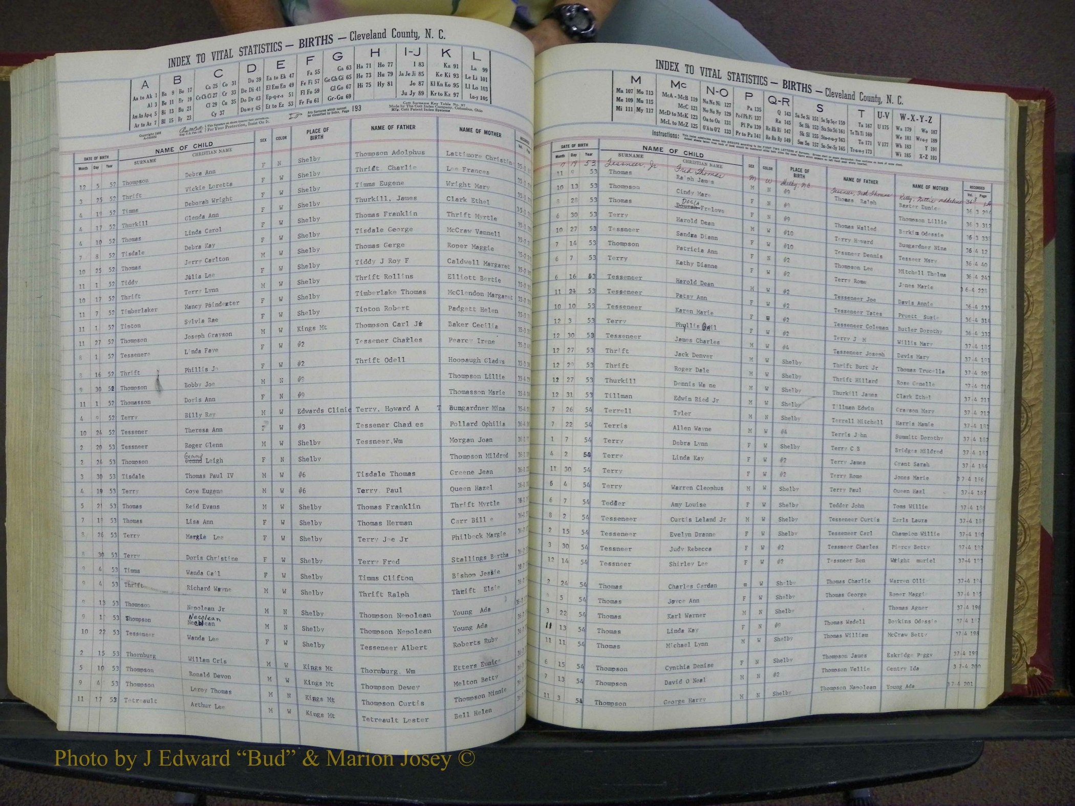 Cleveland Co, NC, Births, A-Z, 1951-1956 (197).JPG