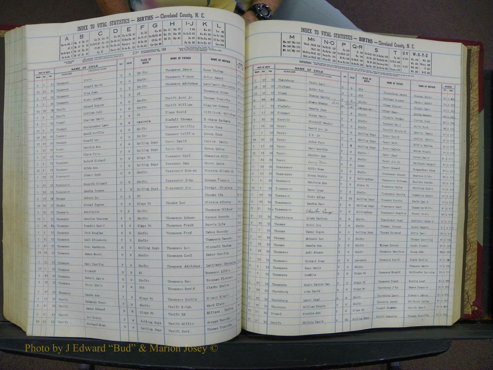 Cleveland Co, NC, Births, A-Z, 1951-1956 (198).JPG