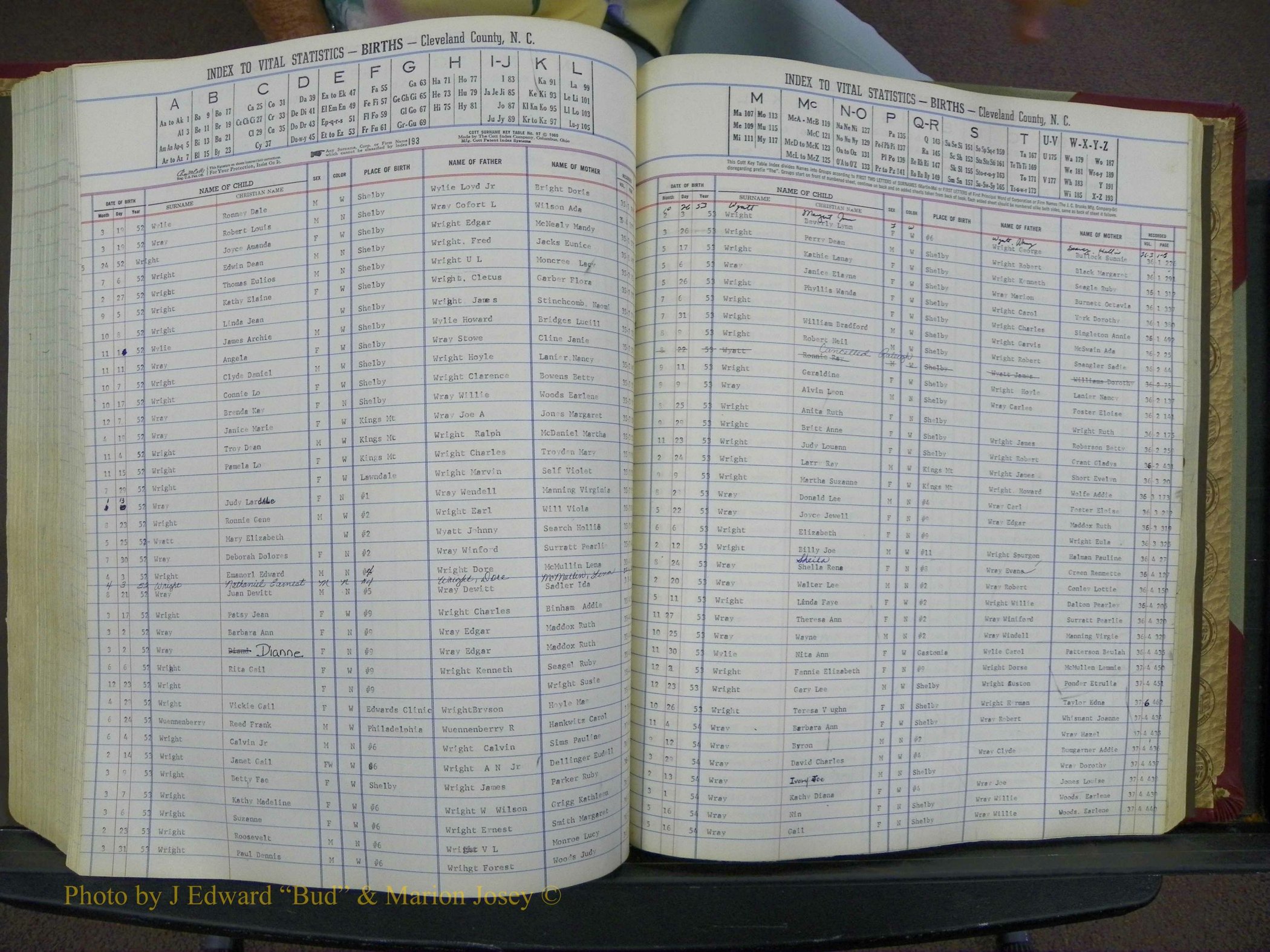 Cleveland Co, NC, Births, A-Z, 1951-1956 (222).JPG