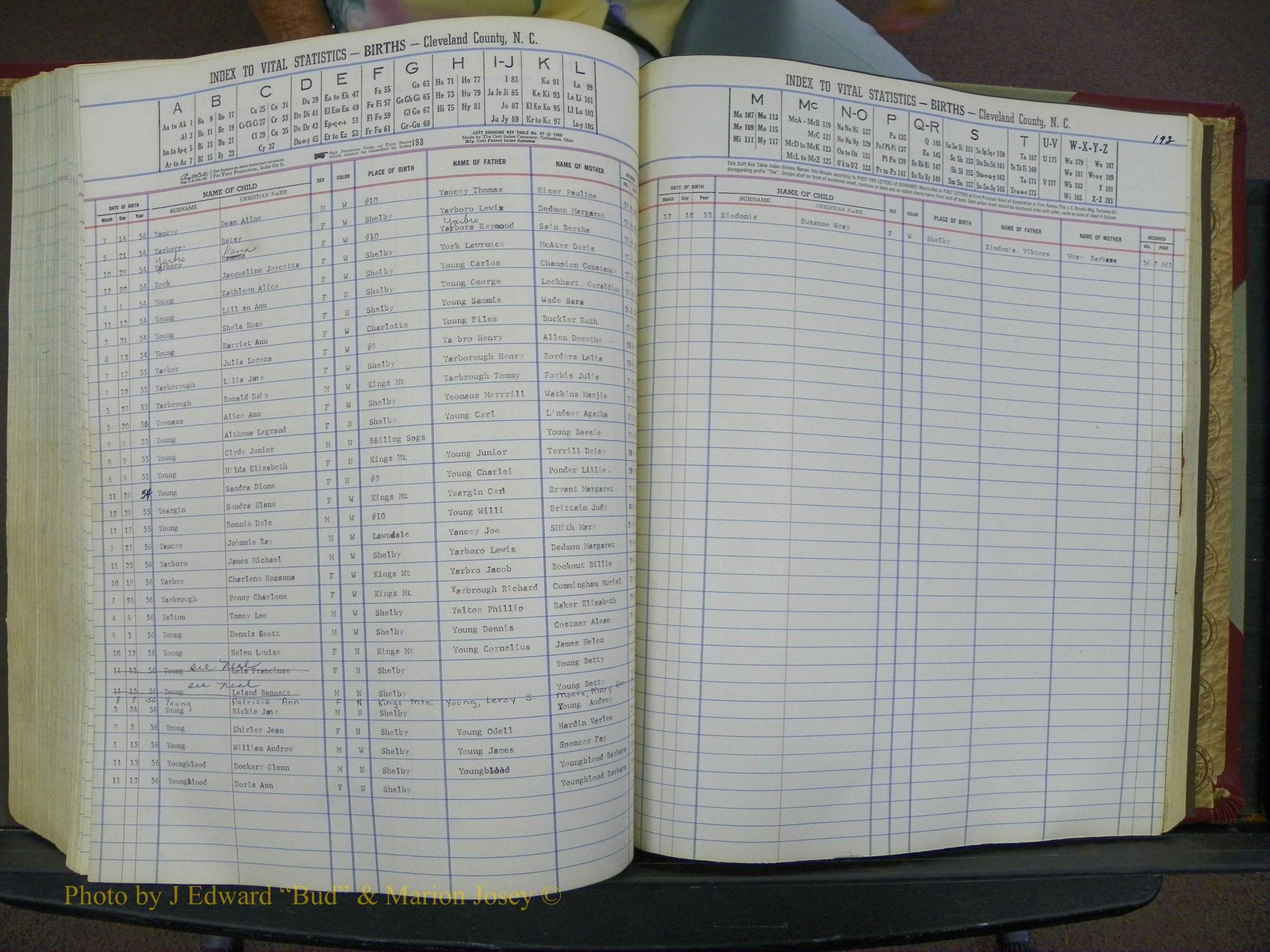 Cleveland Co, NC, Births, A-Z, 1951-1956 (224).JPG
