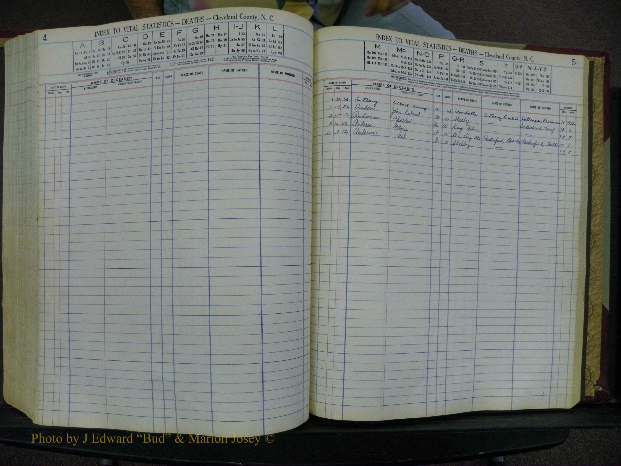 Cleveland Co, NC, Births, A-Z, 1951-1956 (229).JPG