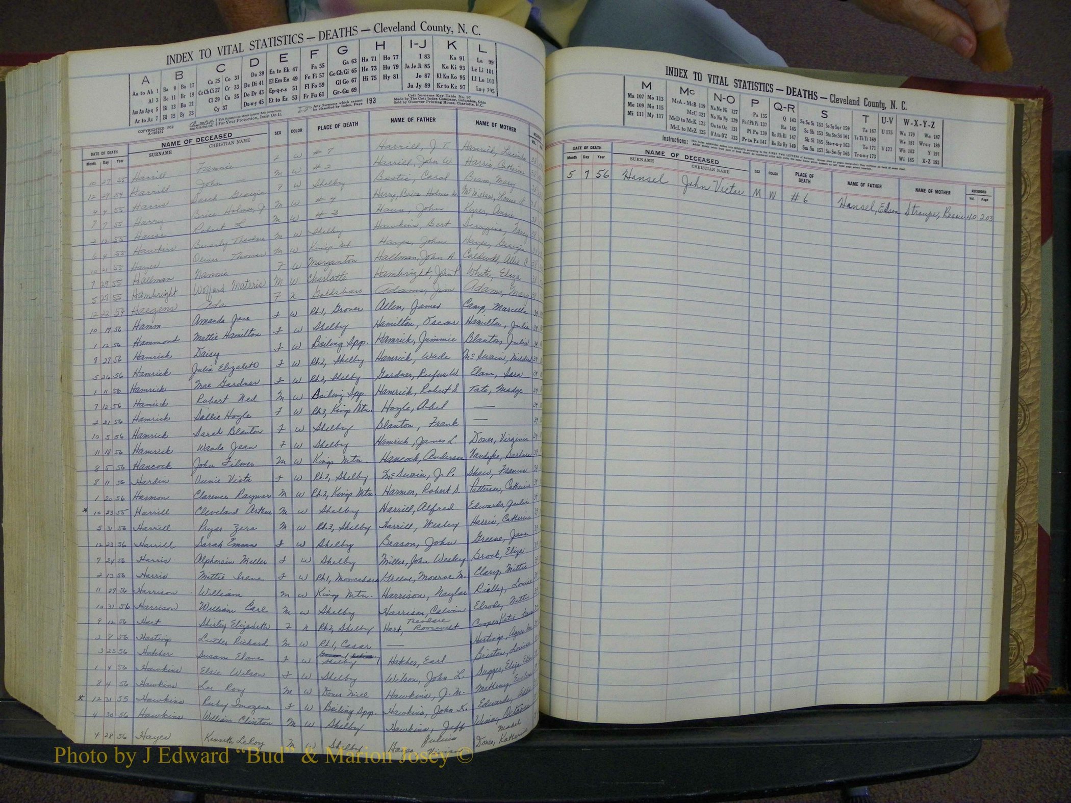 Cleveland Co, NC, Births, A-Z, 1951-1956 (264).JPG