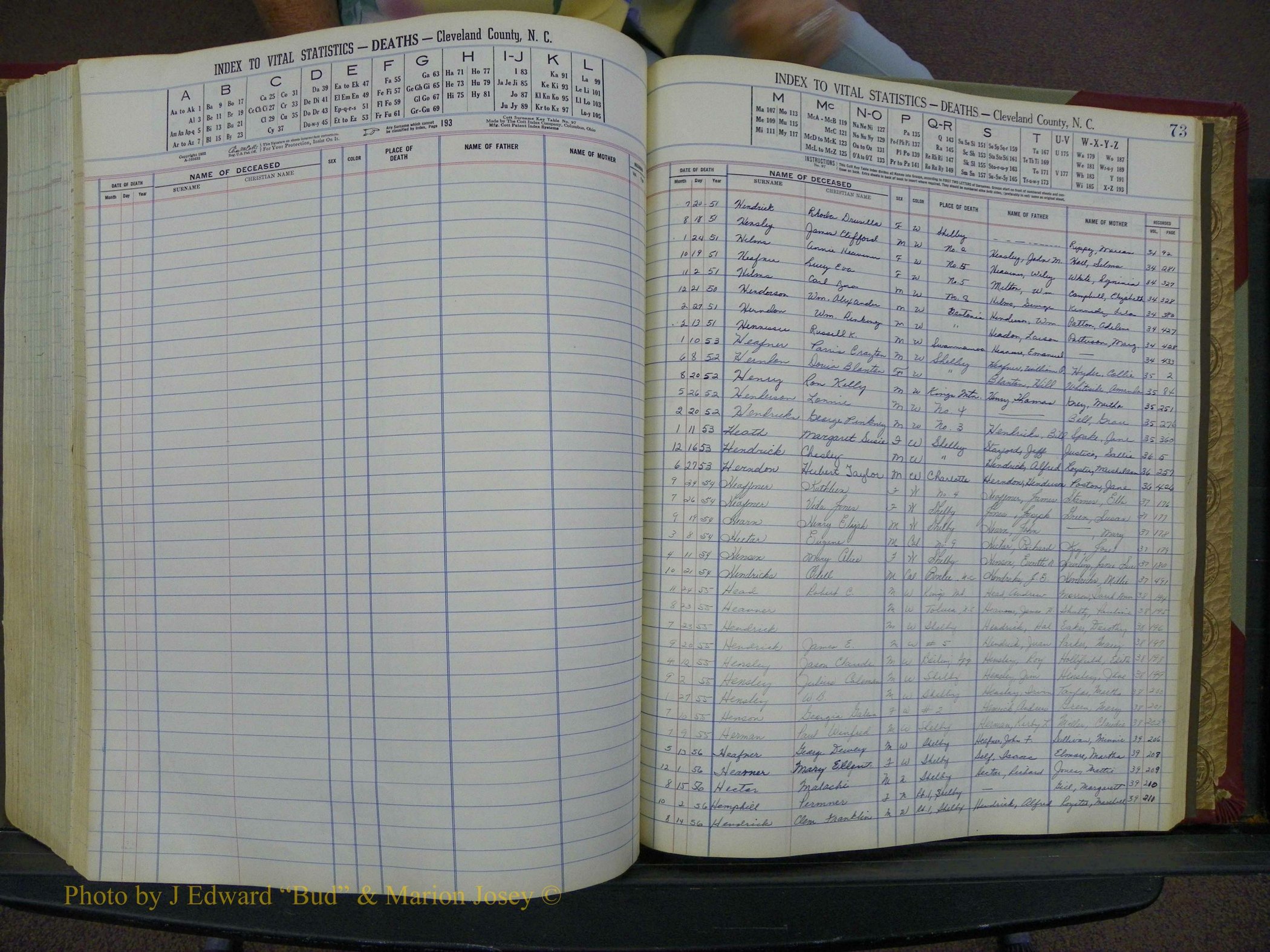 Cleveland Co, NC, Births, A-Z, 1951-1956 (266).JPG