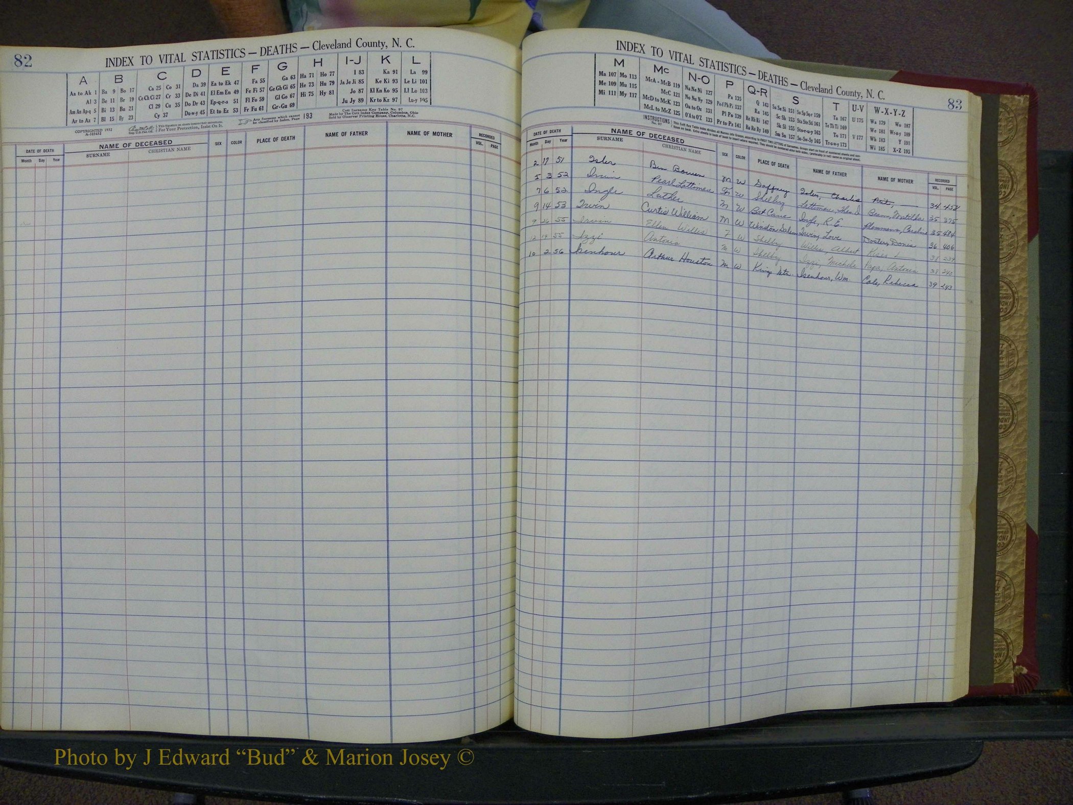 Cleveland Co, NC, Births, A-Z, 1951-1956 (271).JPG