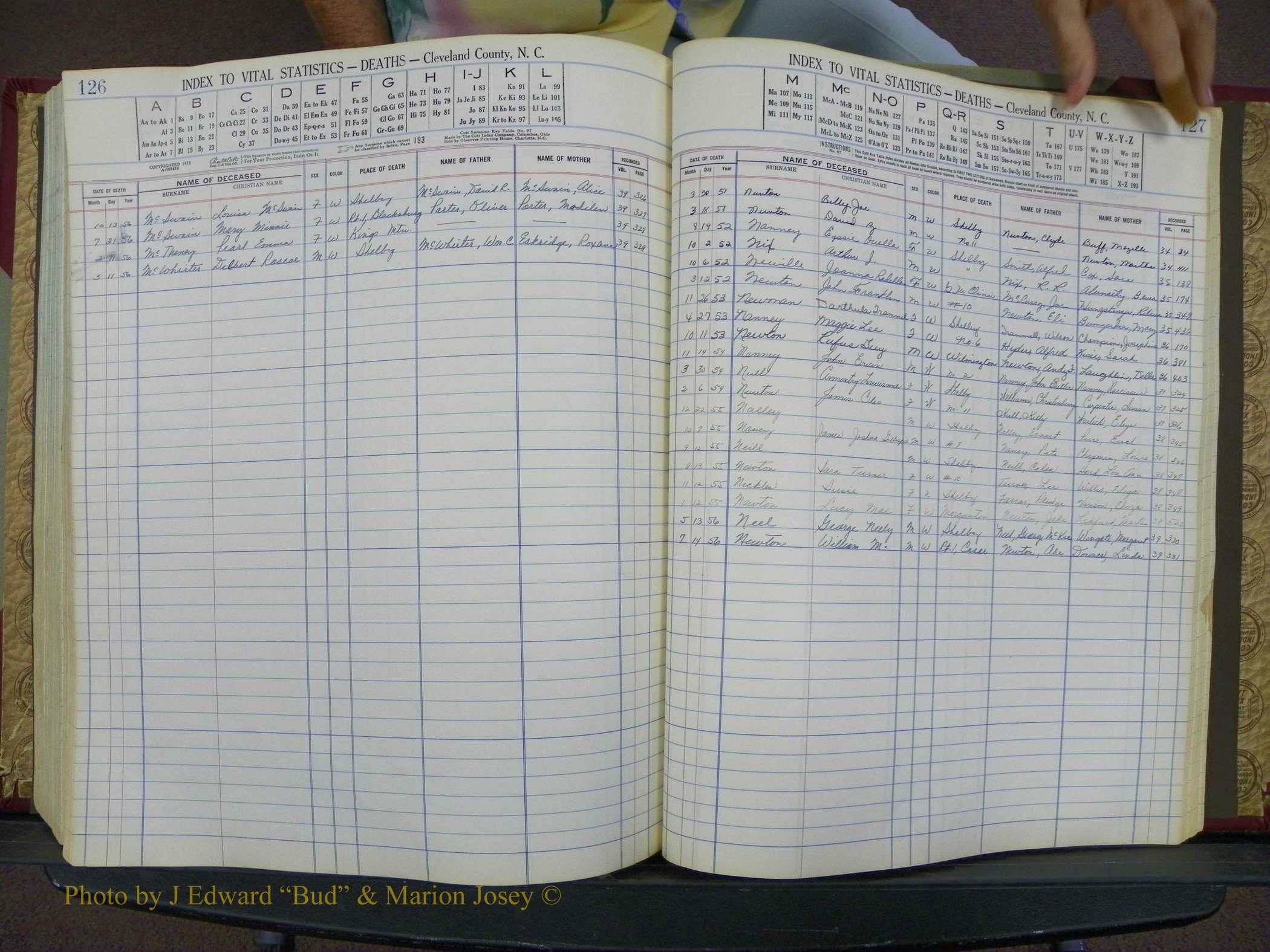 Cleveland Co, NC, Births, A-Z, 1951-1956 (291).JPG