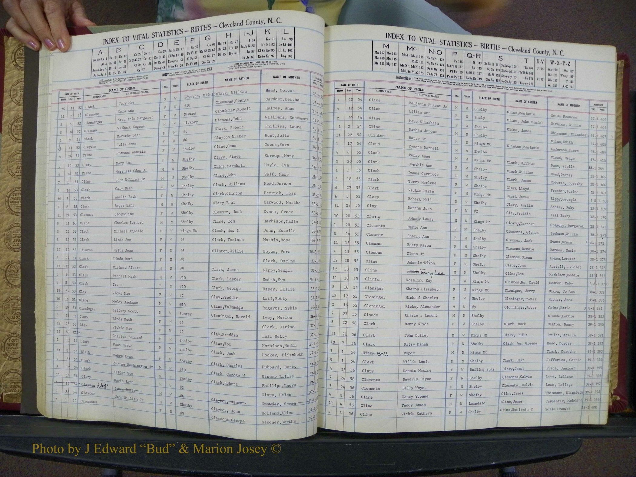 Cleveland Co, NC, Births, A-Z, 1951-1956 (40).JPG