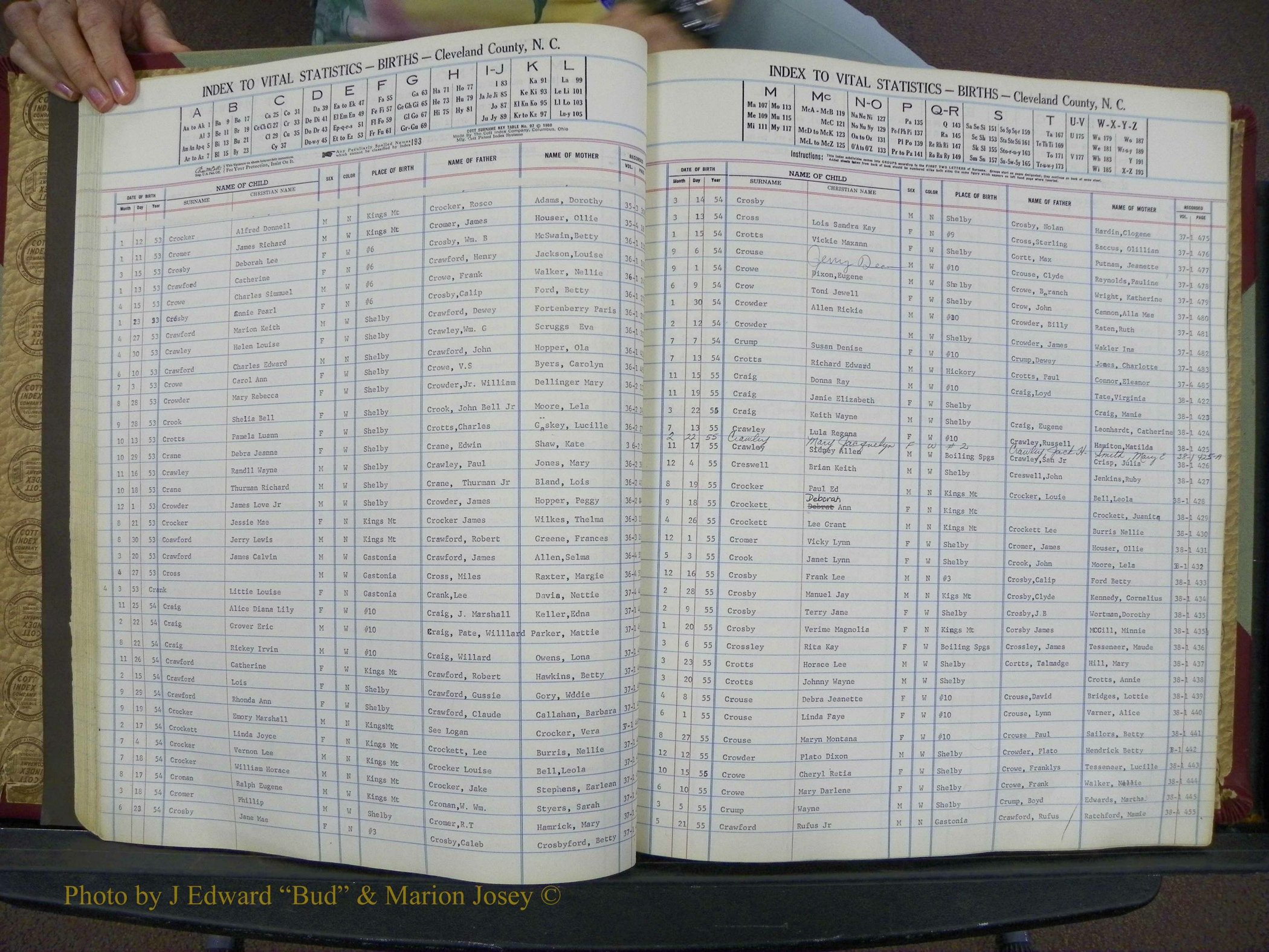 Cleveland Co, NC, Births, A-Z, 1951-1956 (48).JPG