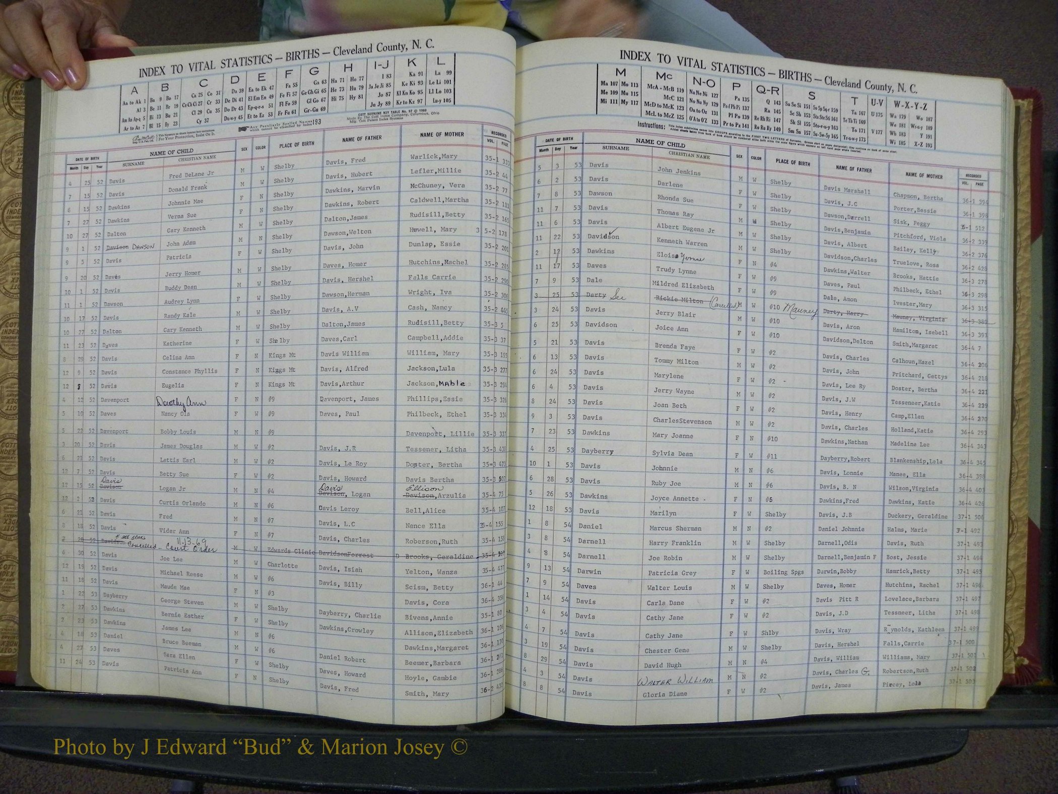 Cleveland Co, NC, Births, A-Z, 1951-1956 (49).JPG