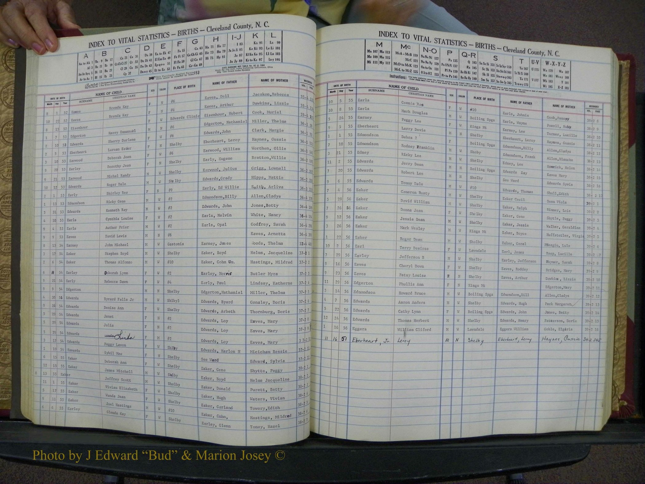 Cleveland Co, NC, Births, A-Z, 1951-1956 (59).JPG