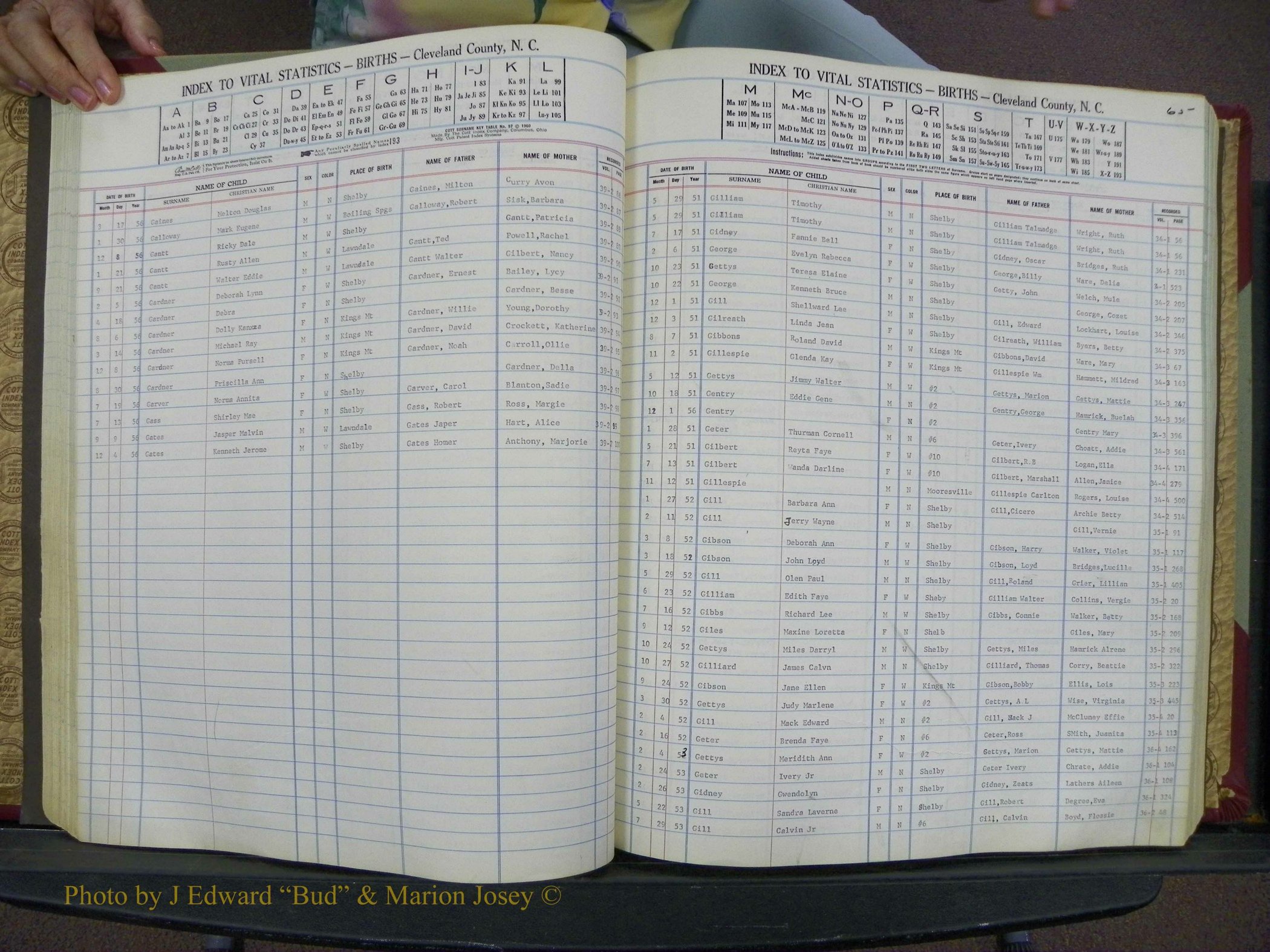 Cleveland Co, NC, Births, A-Z, 1951-1956 (72).JPG