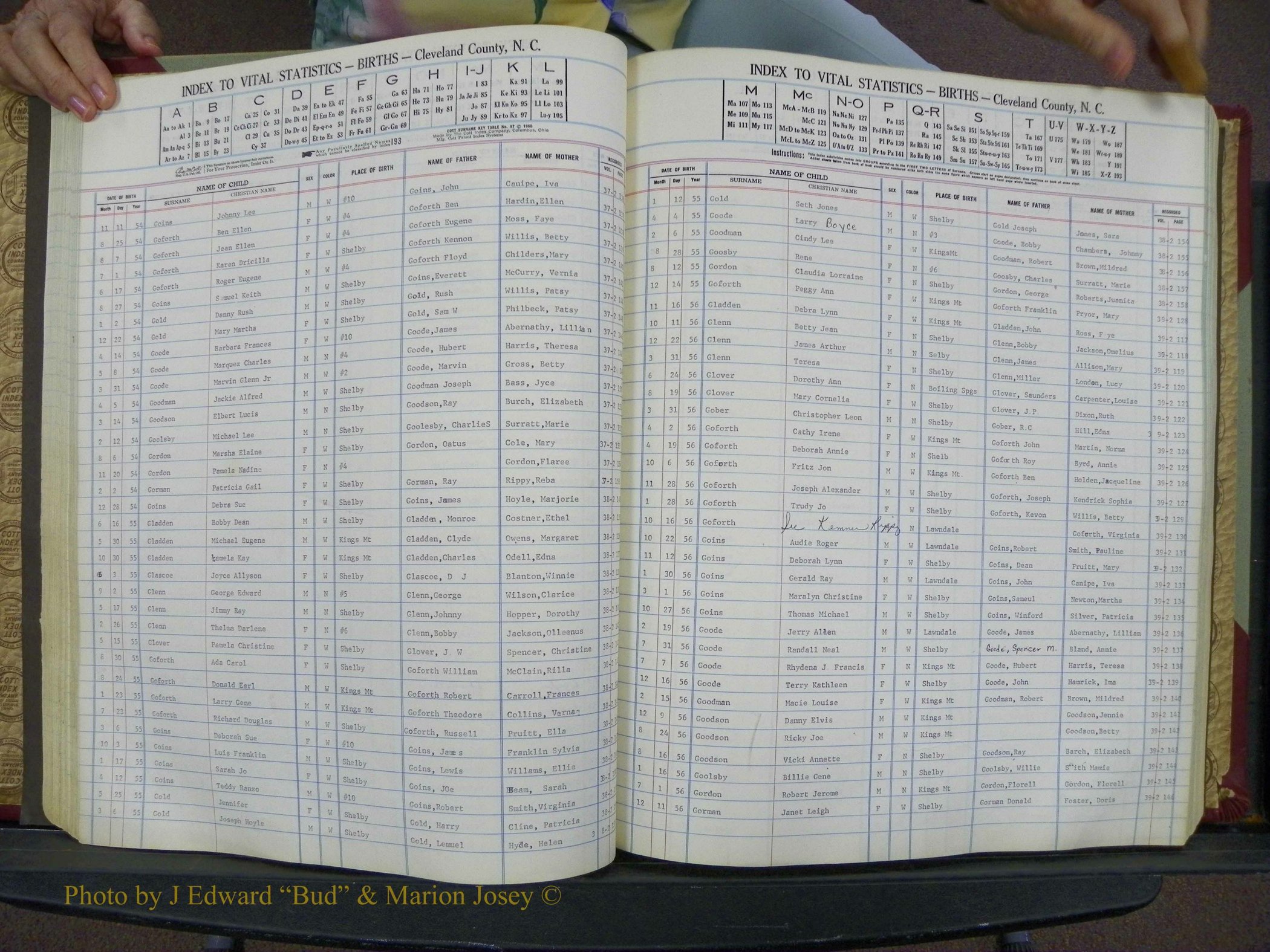 Cleveland Co, NC, Births, A-Z, 1951-1956 (76).JPG