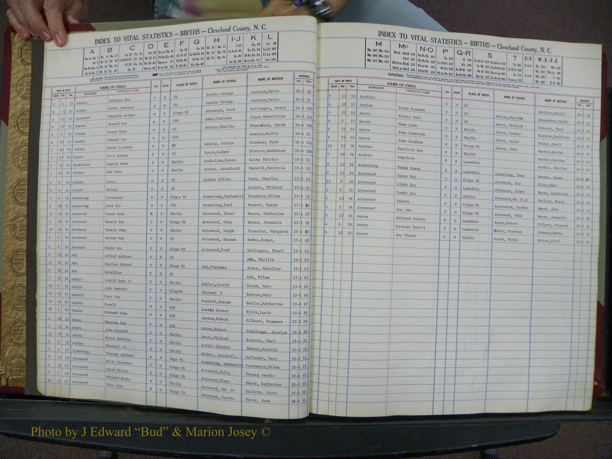 Cleveland Co, NC, Births, A-Z, 1951-1956 (8).JPG
