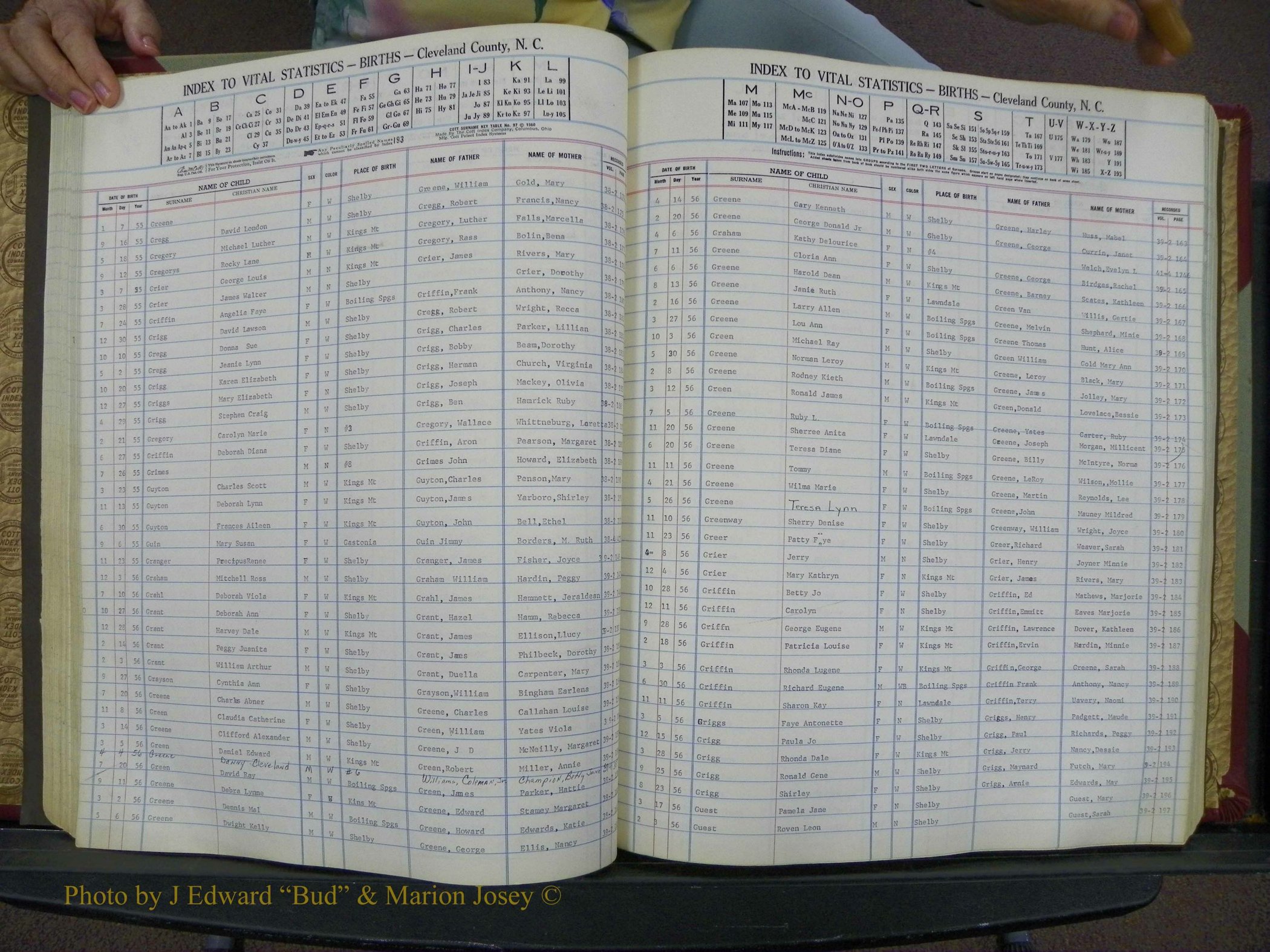 Cleveland Co, NC, Births, A-Z, 1951-1956 (80).JPG