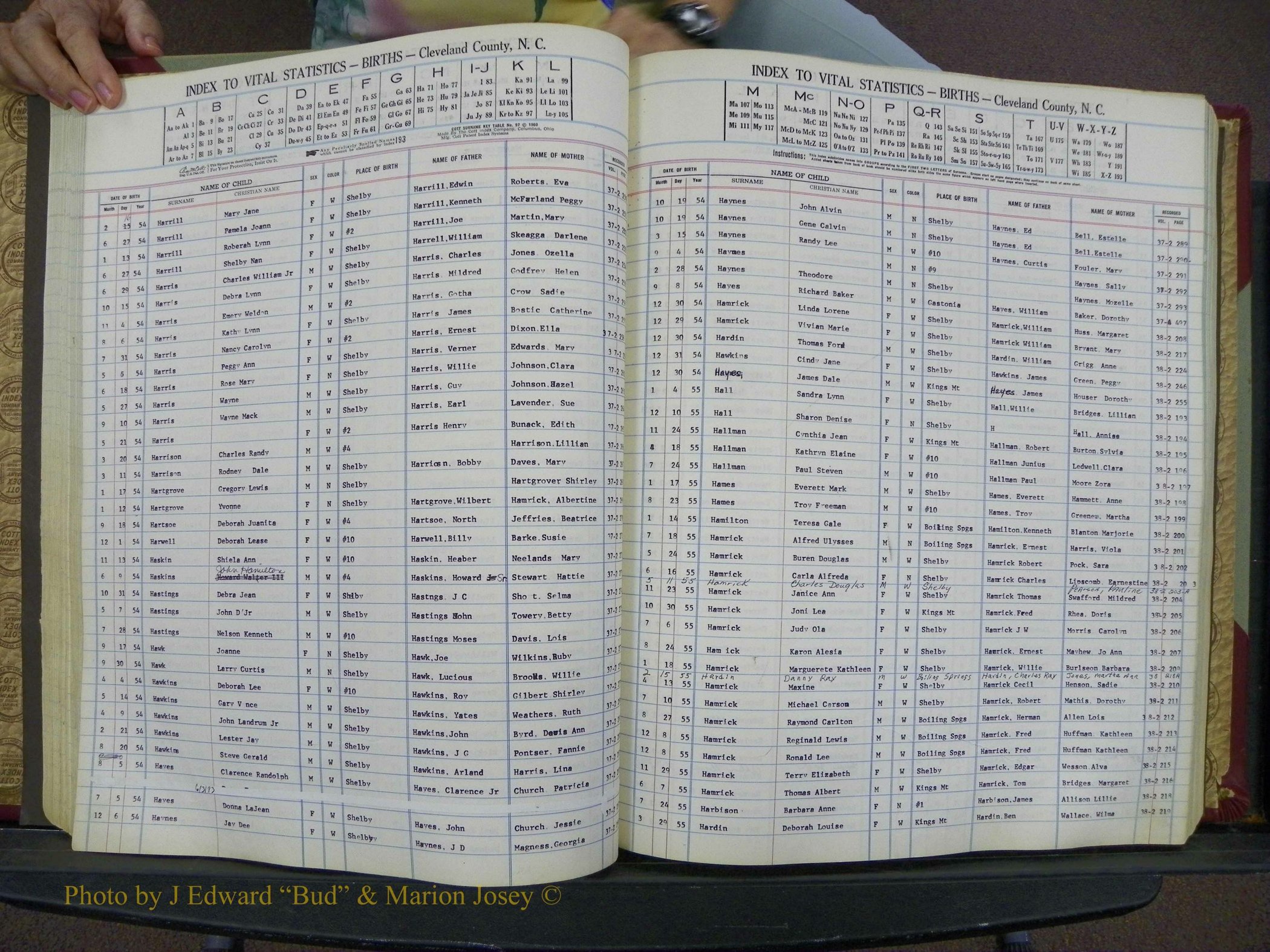 Cleveland Co, NC, Births, A-Z, 1951-1956 (85).JPG