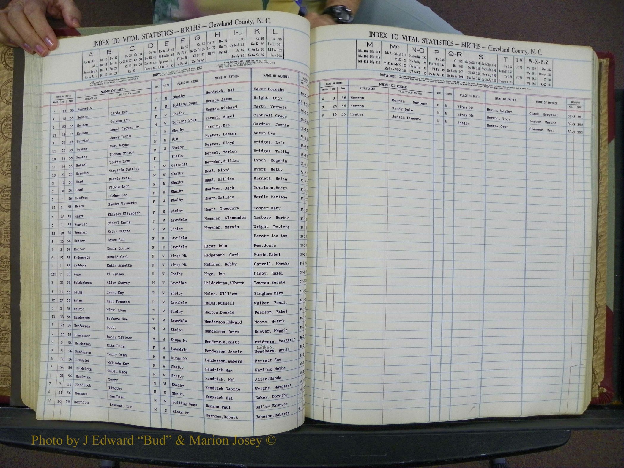 Cleveland Co, NC, Births, A-Z, 1951-1956 (90).JPG