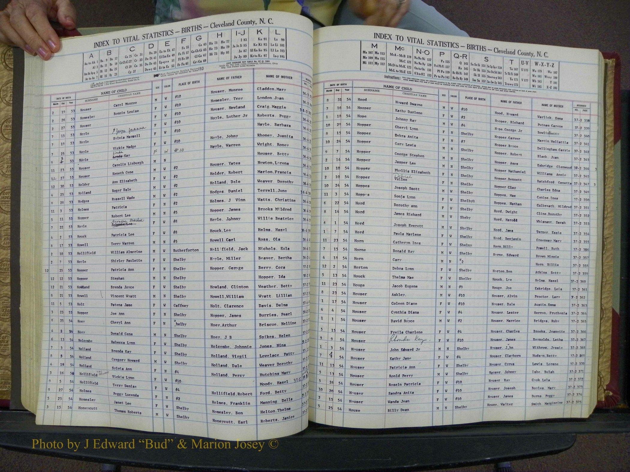 Cleveland Co, NC, Births, A-Z, 1951-1956 (95).JPG