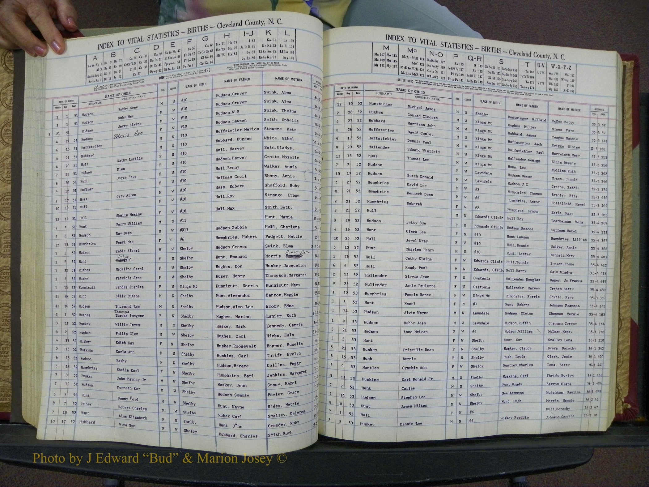 Cleveland Co, NC, Births, A-Z, 1951-1956 (99).JPG