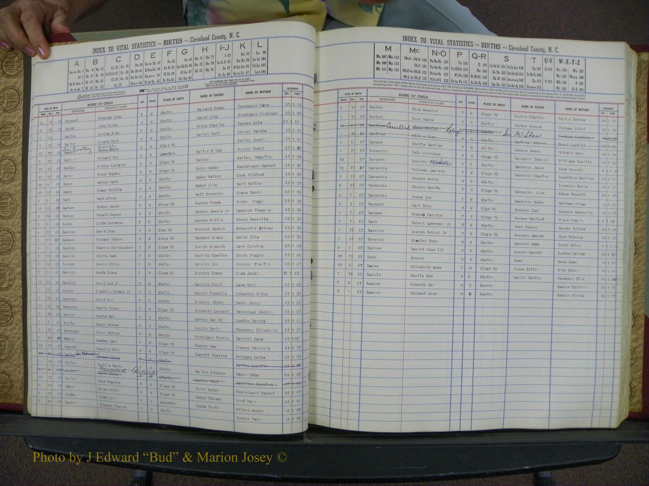Cleveland Co, NC, Births, A-Z, 1957-1962 (11).JPG