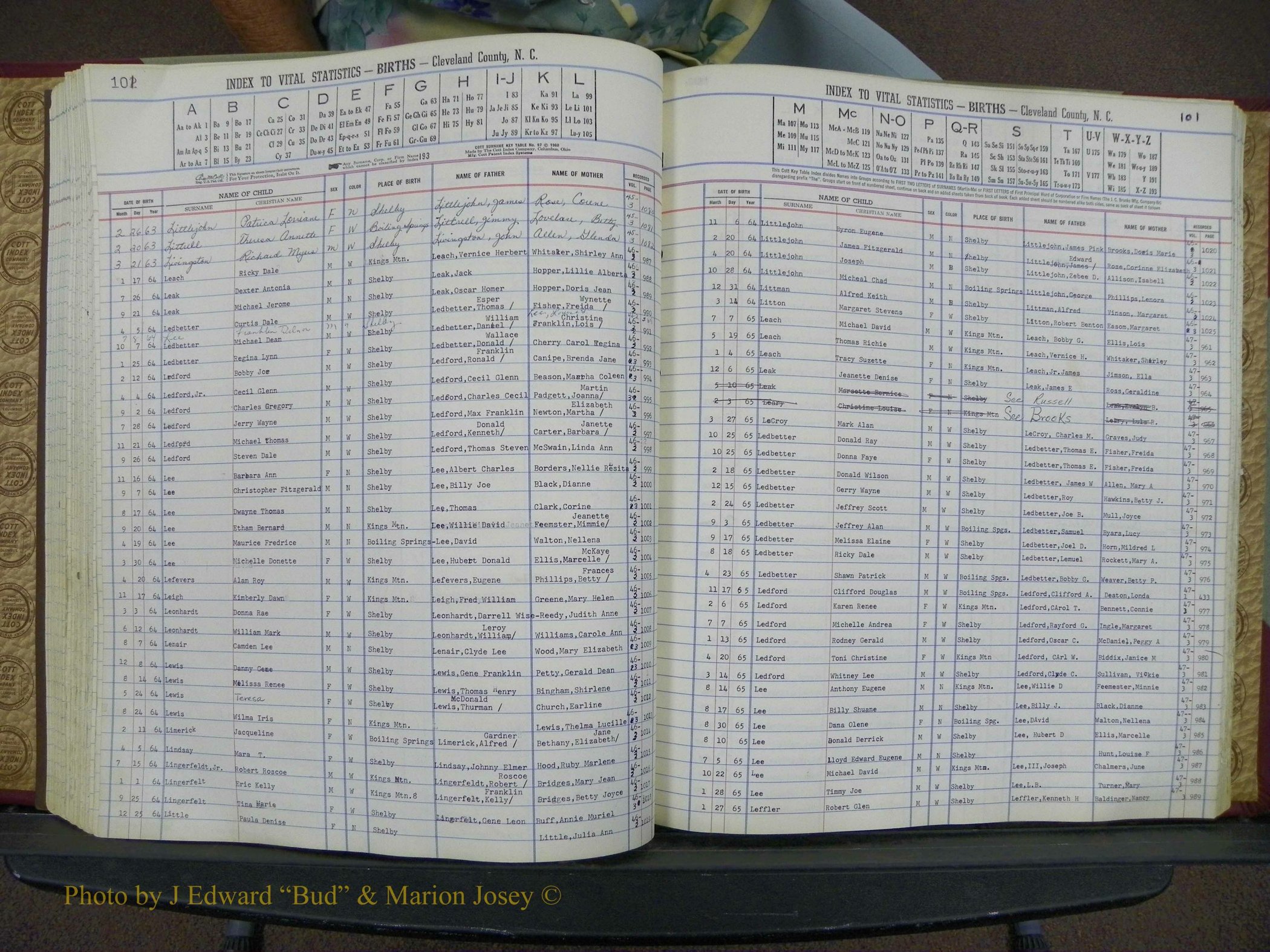 Cleveland Co, NC, Births, A-Z, 1963-1968 (110).JPG